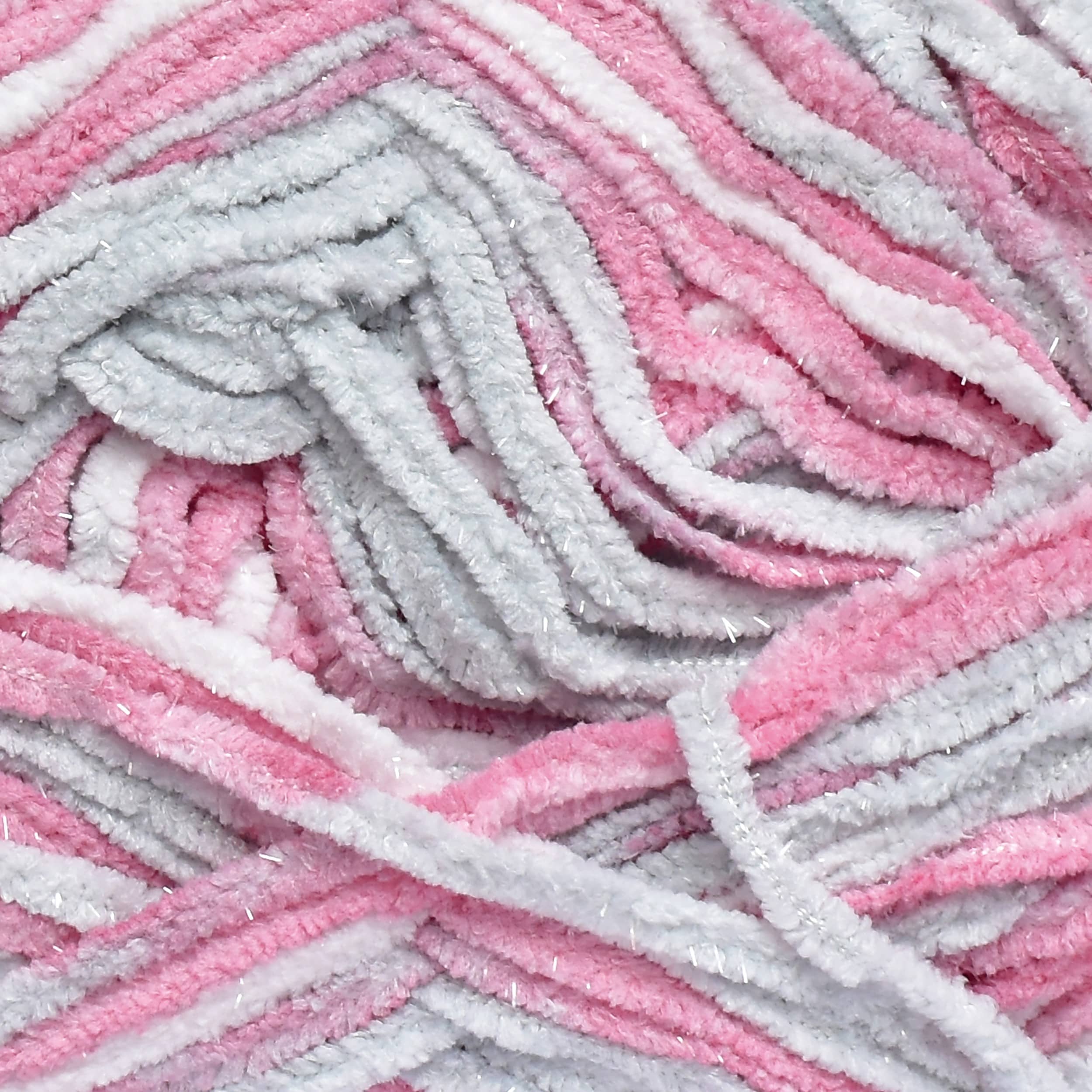 Knitting Yarn Thick Chunky Wool, Blanket Pink Grey  WL 400 gm