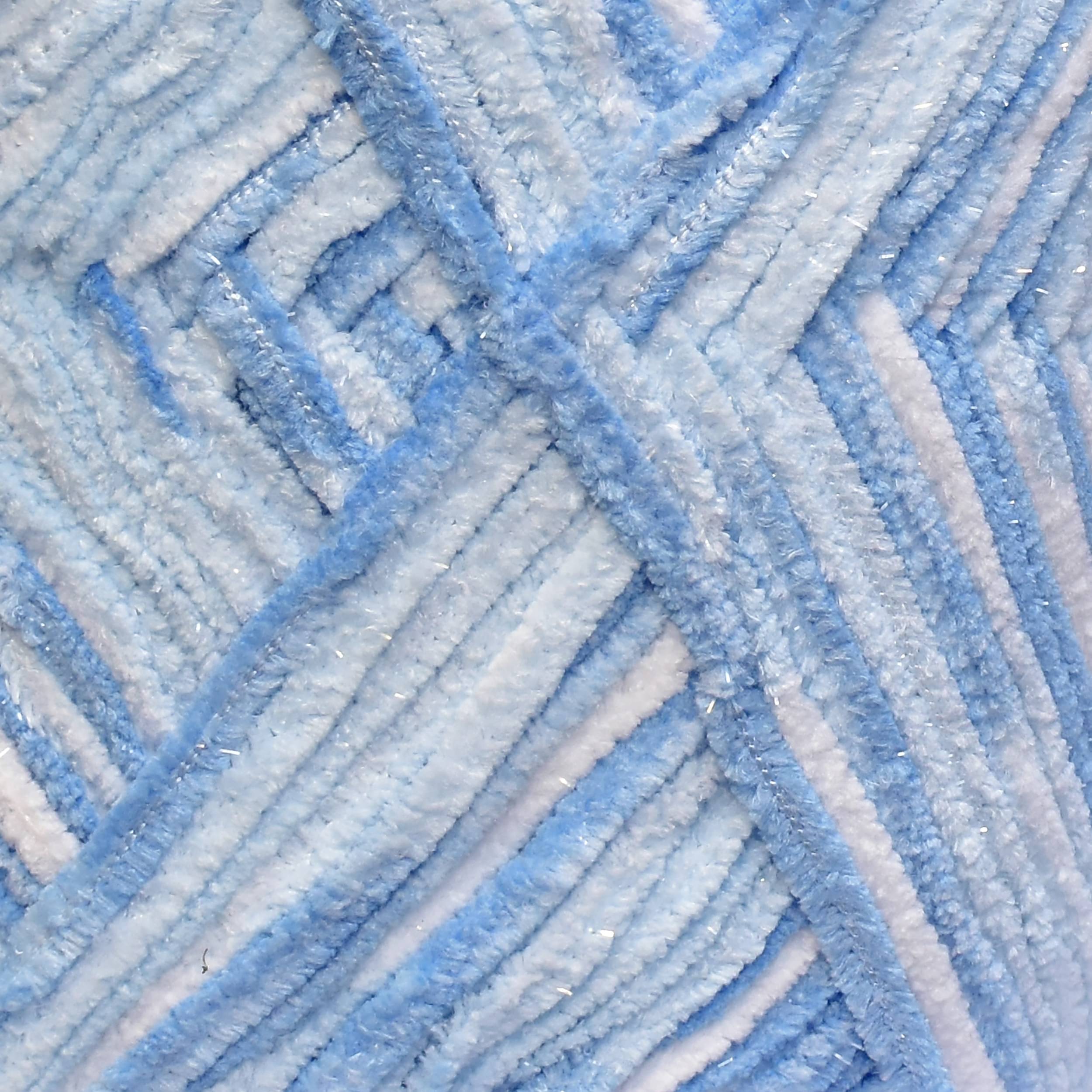     			Knitting Yarn Thick Chunky Wool, Blanket Blue Mix  WL 400 gm