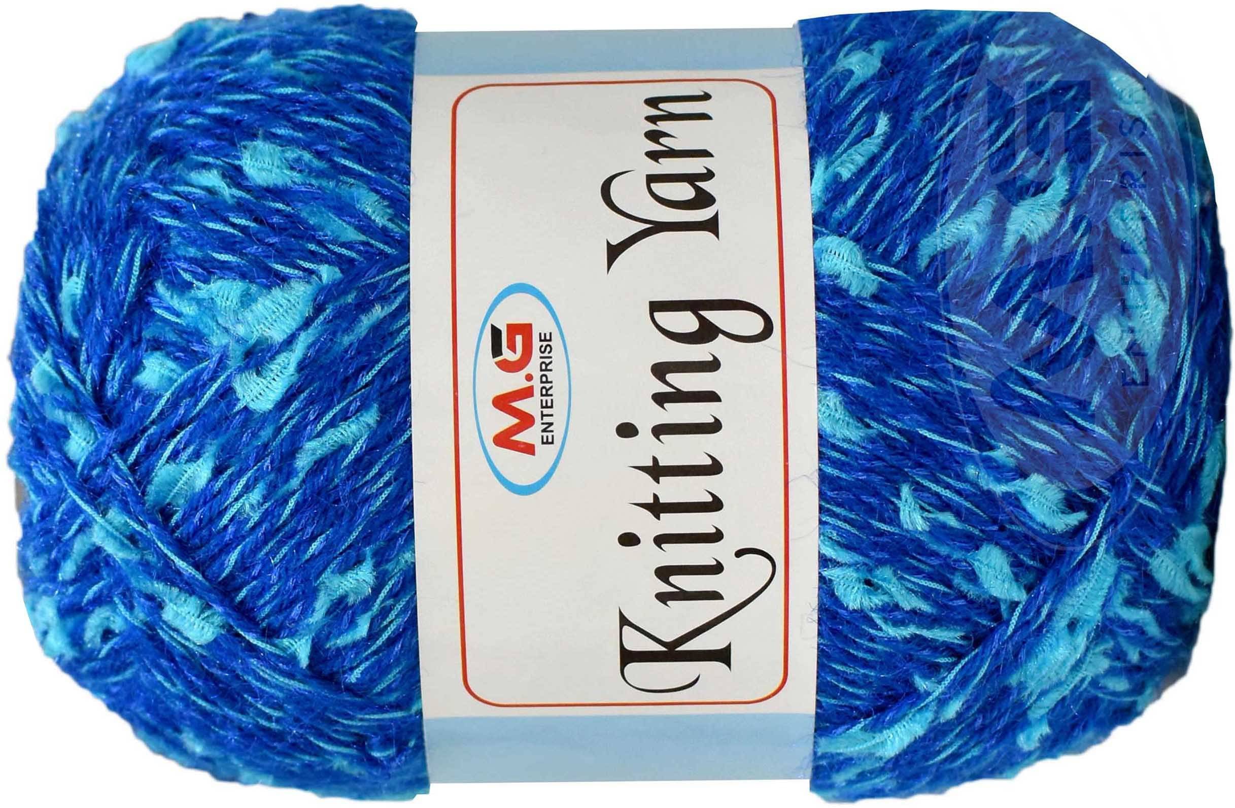     			Knitting Yarn Thick Chunky Wool  Blue Mix 300 gm Knitting Needles. Art-HID