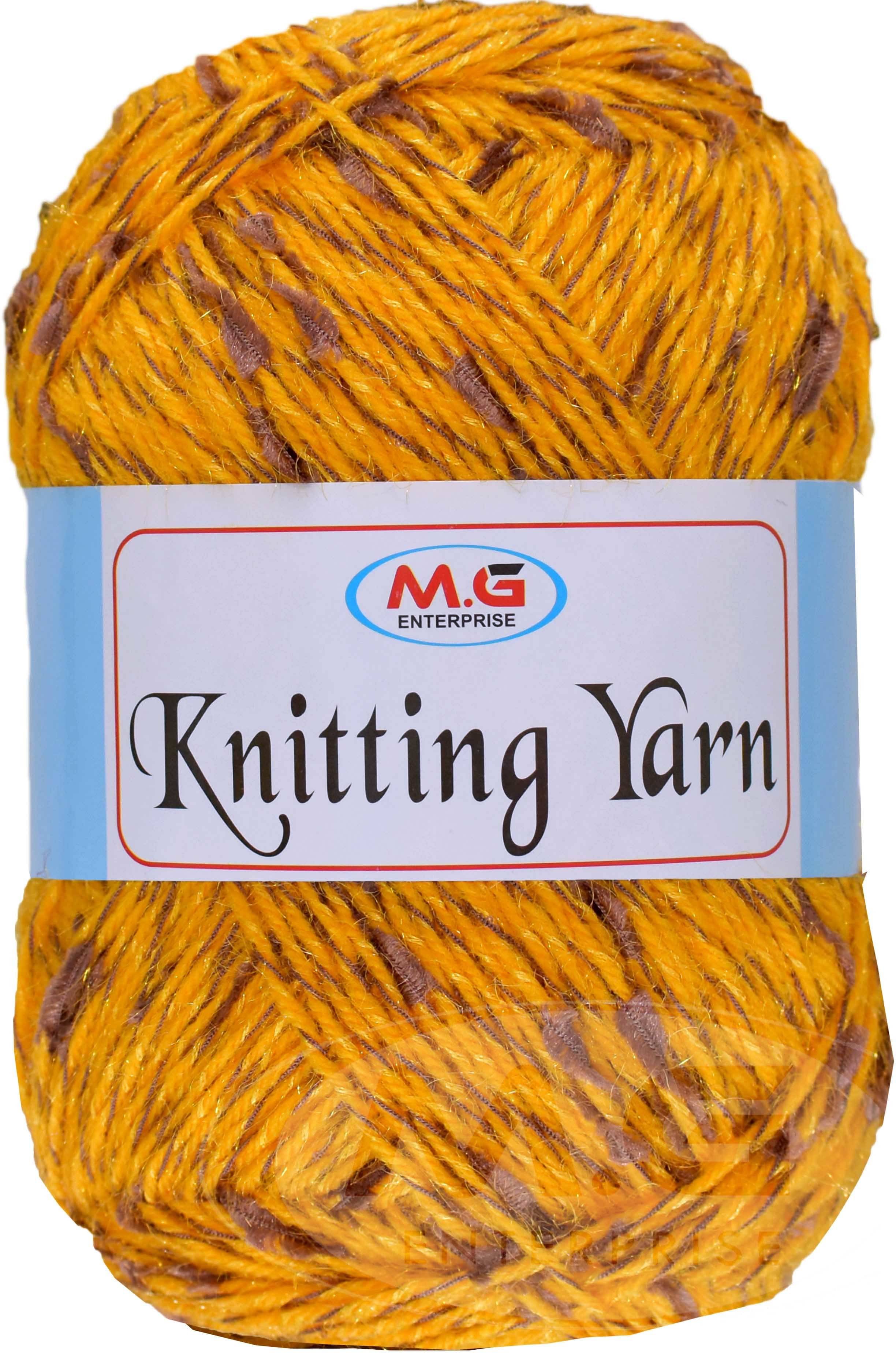    			Knitting Yarn Thick Chunky Wool  Golden200 gm Knitting Needles. Art-IJF