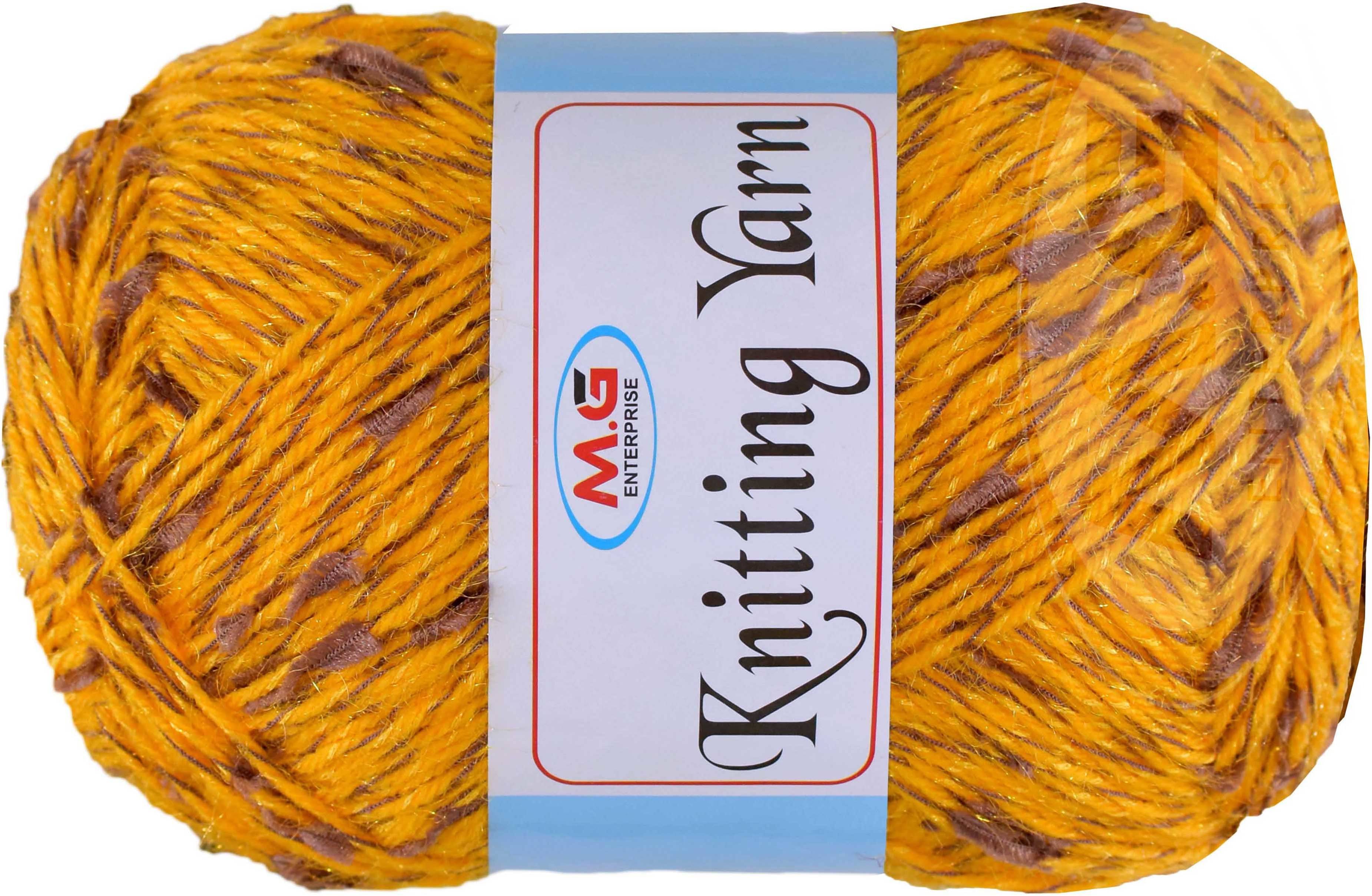     			Knitting Yarn Thick Chunky Wool  Golden500 gm Knitting Needles. Art-IJF