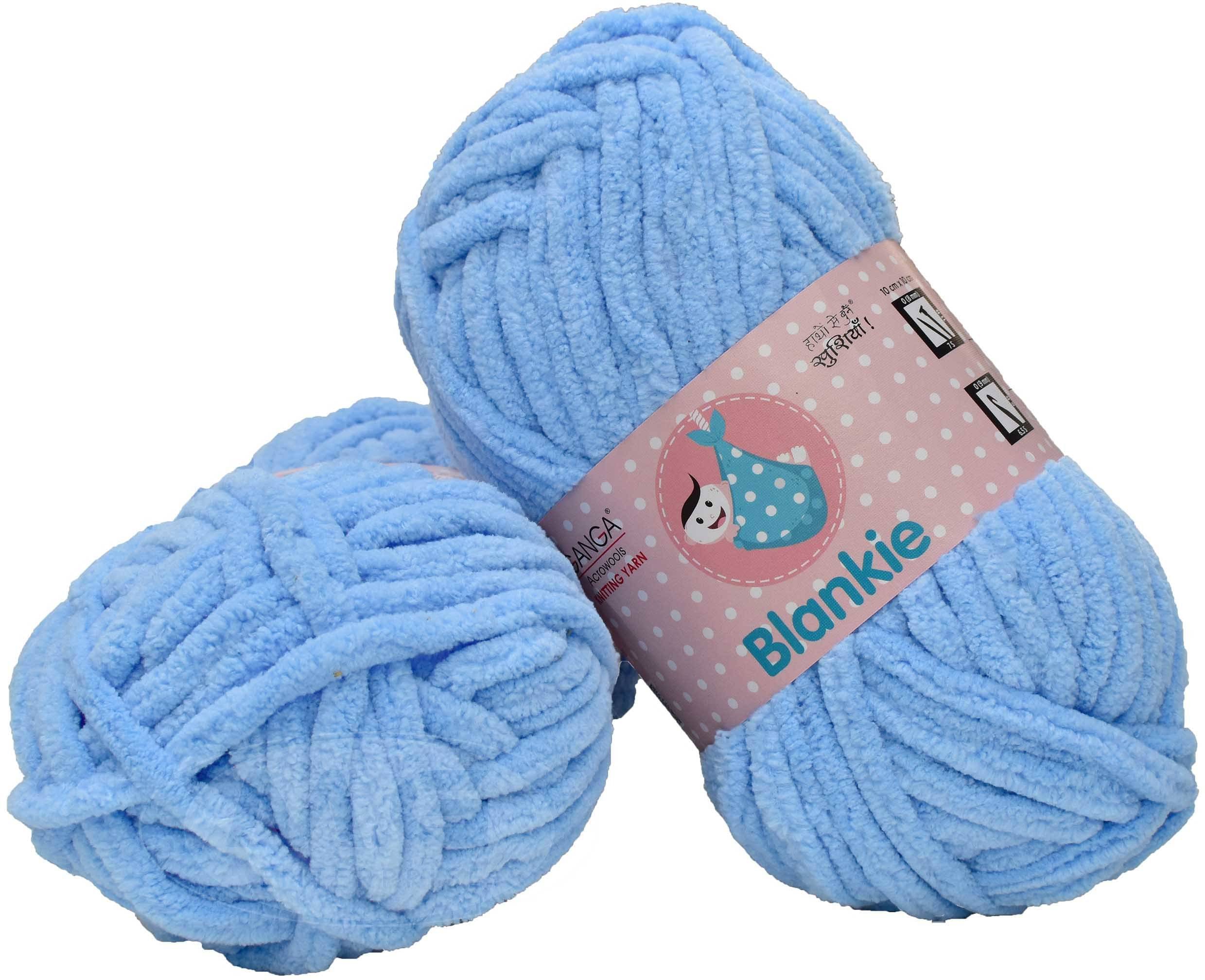     			Knitting Yarn Thick Chunky Wool, Blankie Sky Blue 200 gm