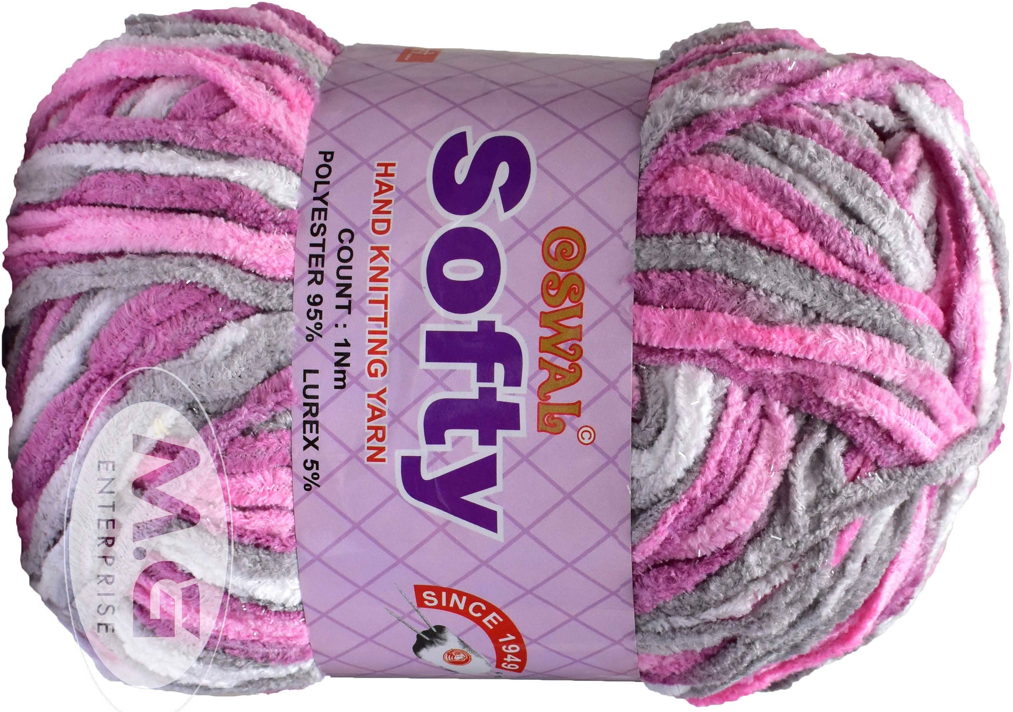     			Knitting Yarn Thick Chunky Wool, Softy Magenta WL 150 gm  Best Used with Knitting Needles, Crochet Needles Wool Yarn for Knitting. By Oswa P QG