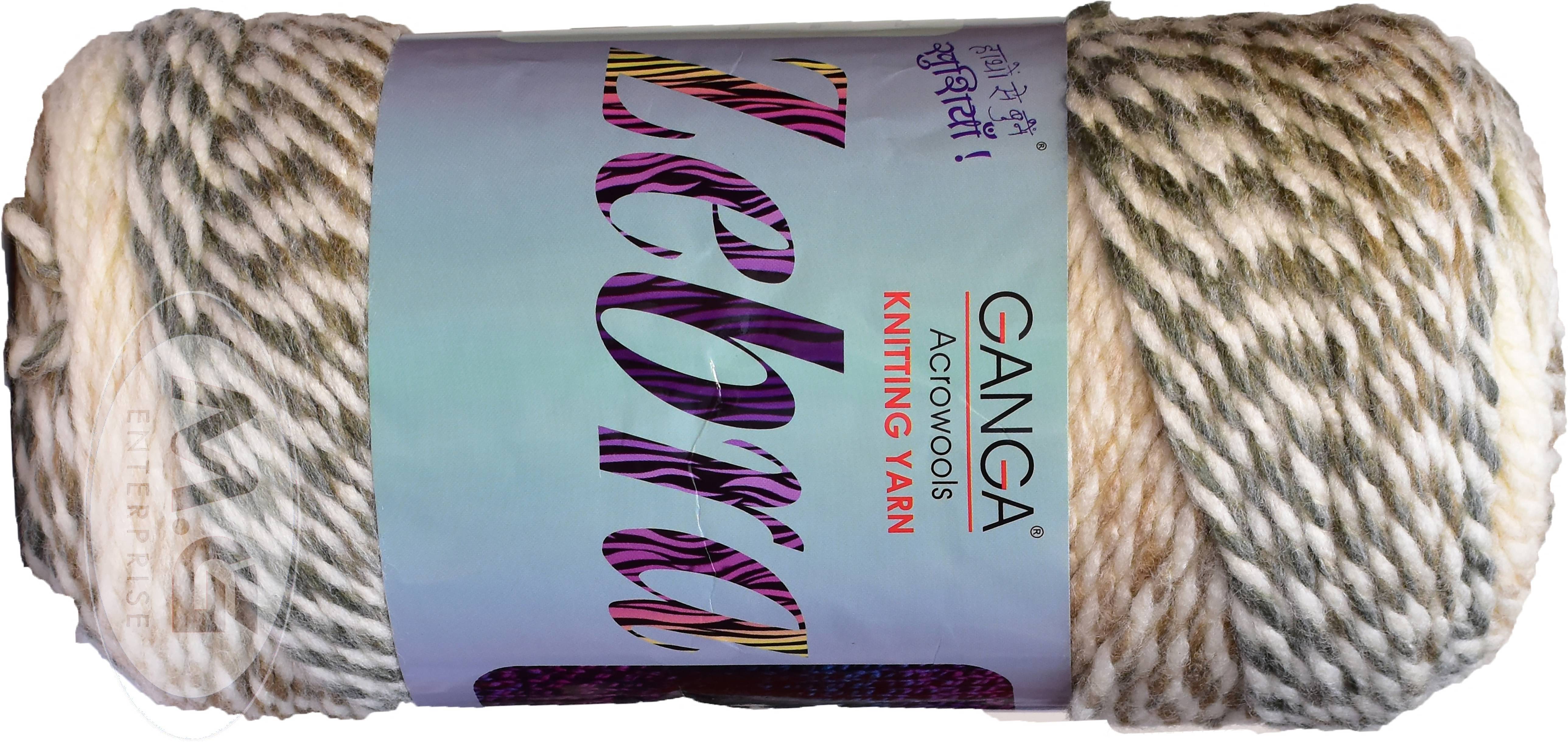     			Knitting Yarn Thick Chunky Wool, Zebra Cream mix 2 150 gm  Best Used with Knitting Needles, Crochet Needles Wool Yarn for Knitting. By Gang  Y