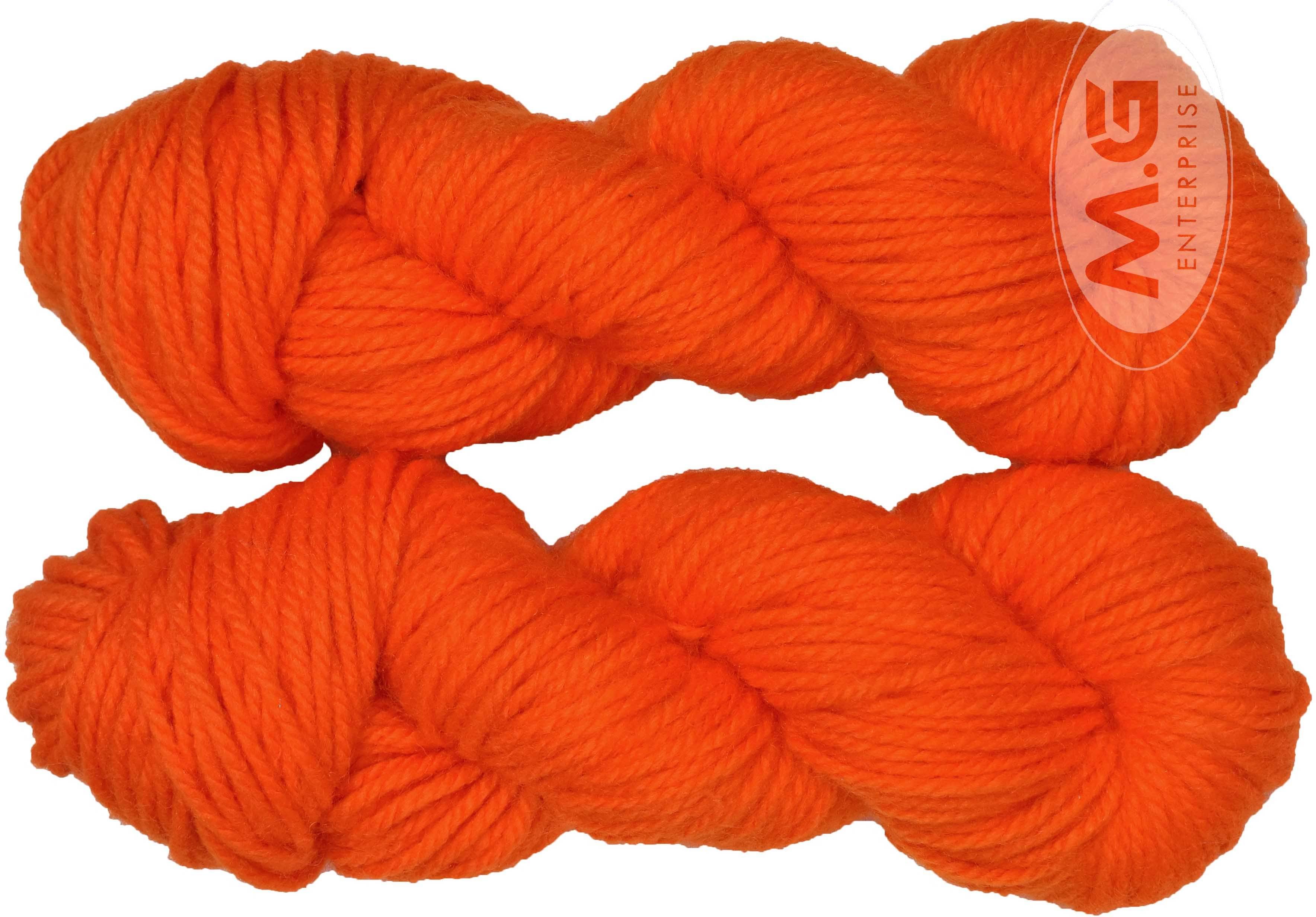     			Knitting Yarn Thick Chunky Wool, Varsha Orange 400 gm  Best Used with Knitting Needles, Crochet Needles Wool Yarn for Knitting. By Oswal N OE