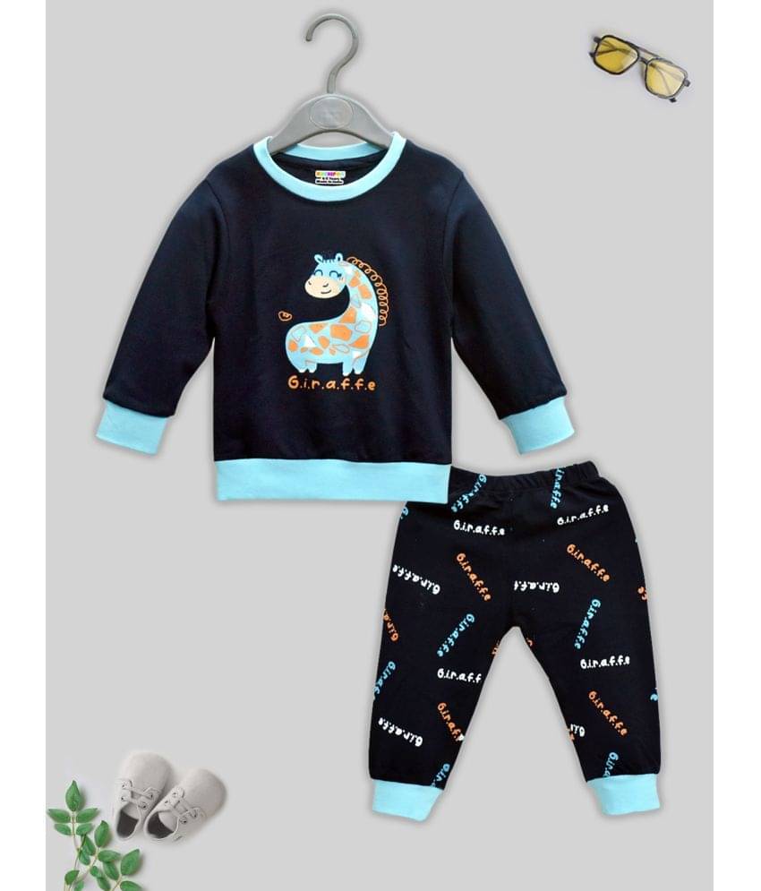 Kuchipoo Pack of 1 Baby Boys Cotton Blend Sweatshirt & Jogger Set ( Multicolor ) Kuchipoo Pack of 1 Baby Boys Cotton Blend Sweatshirt & Jogger Set ( Multicolor )
