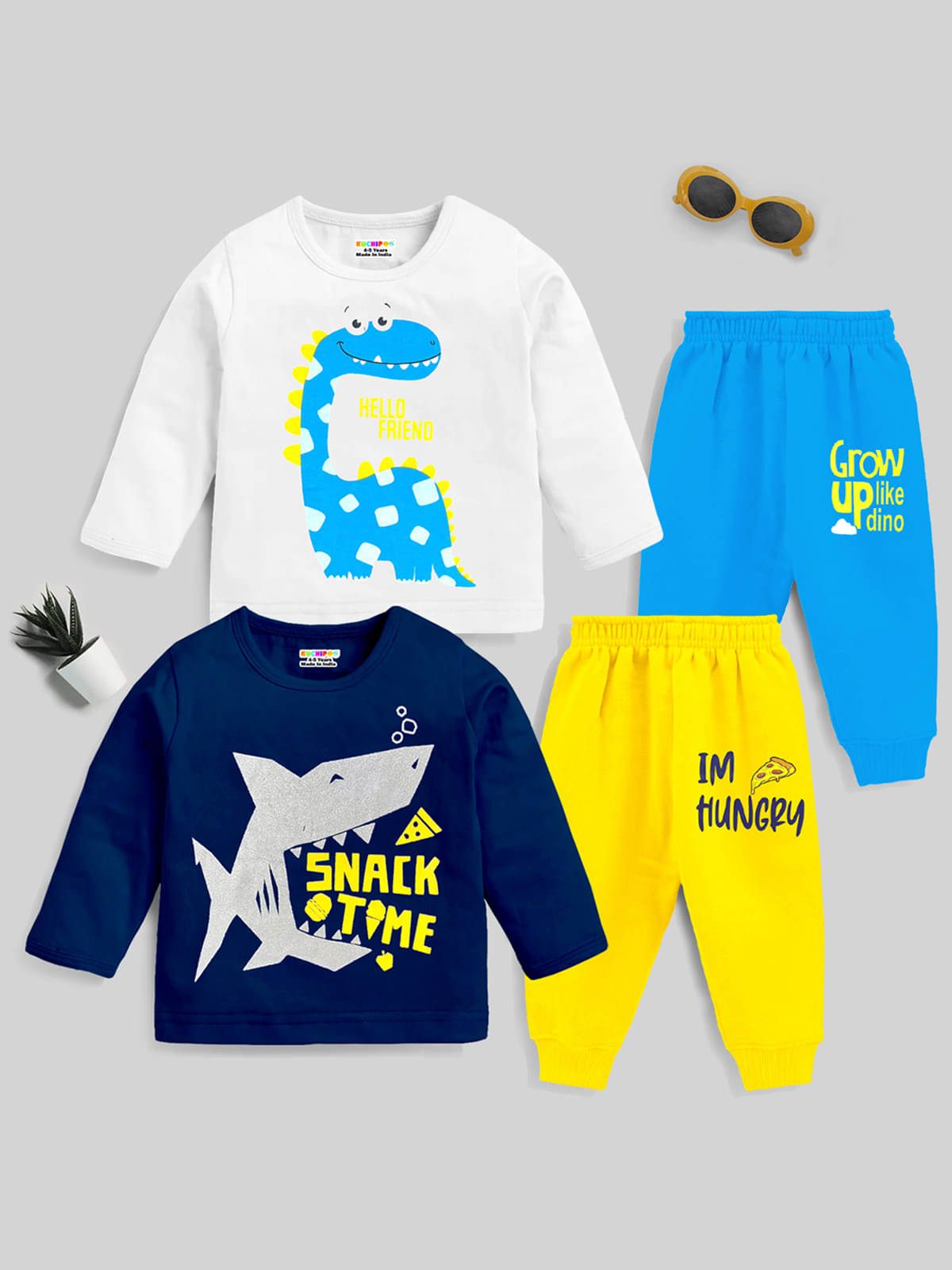 Kuchipoo Pack of 2 Boys Cotton Blend T-Shirt & Pants Set ( Multicolor ) Kuchipoo Pack of 2 Boys Cotton Blend T-Shirt & Pants Set ( Multicolor )