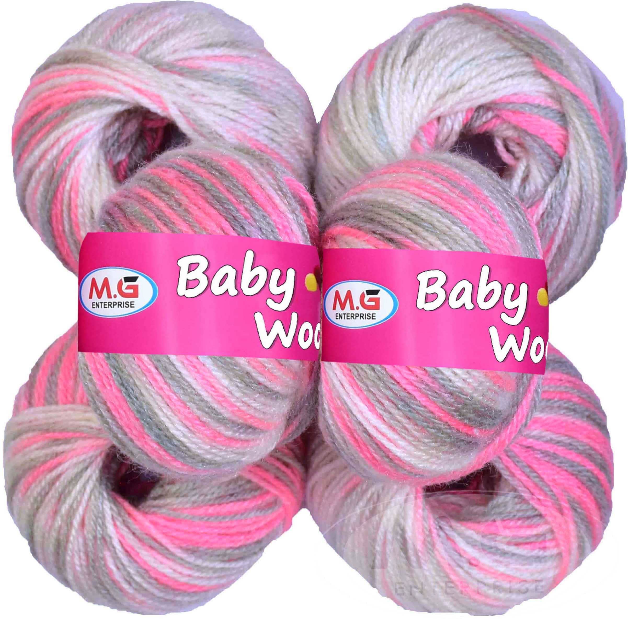 M.G ENTERPRISE Premium 100% Acrylic Multi Pinkgrey (6 pc)  Art-DGI