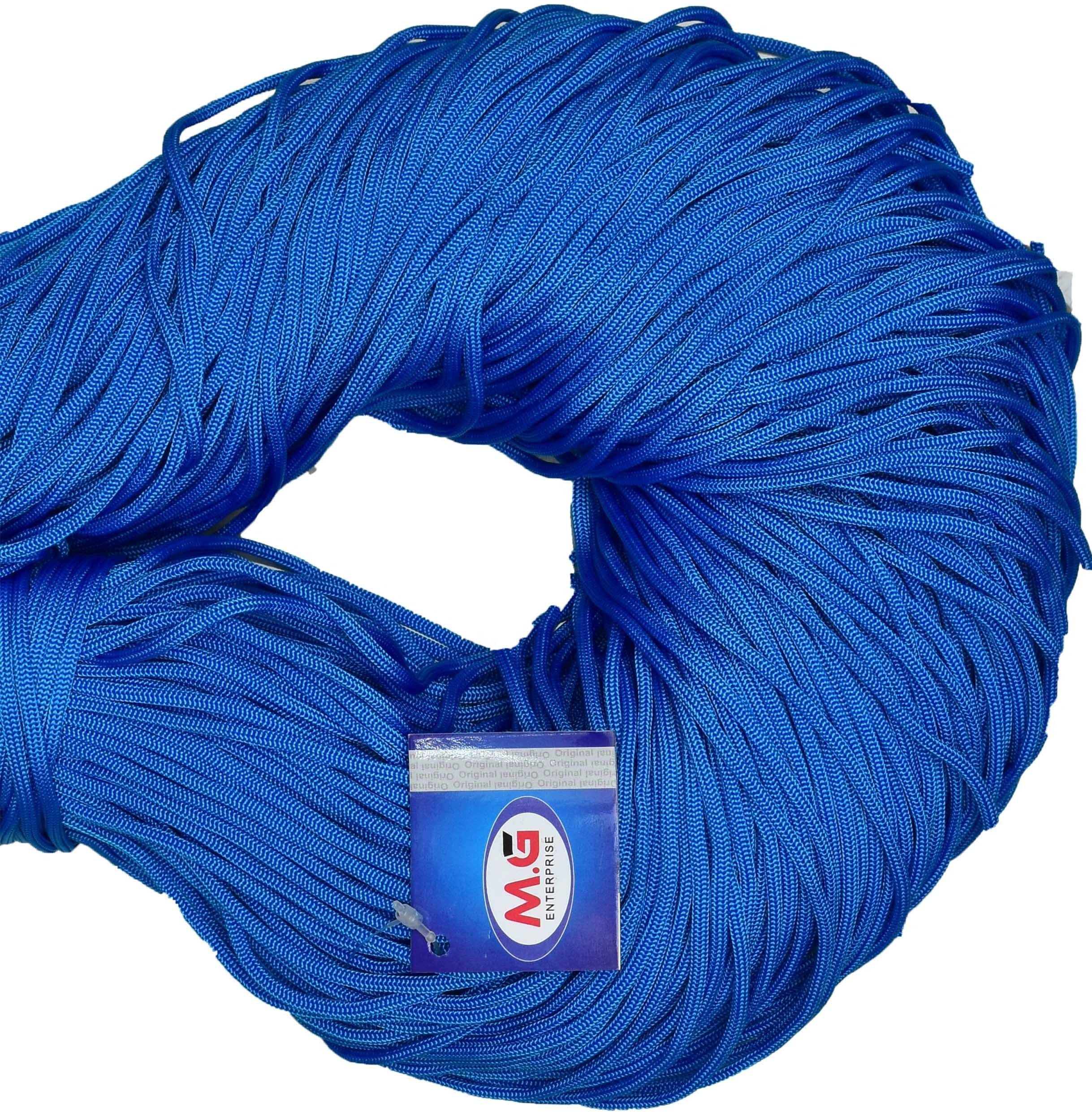     			Macrame Blue Braided Cord Thread Nylon knot Rope sturdy cording, mildew resistant DIY 3 mm 30 m for Jewelry Making, Bags & art craft