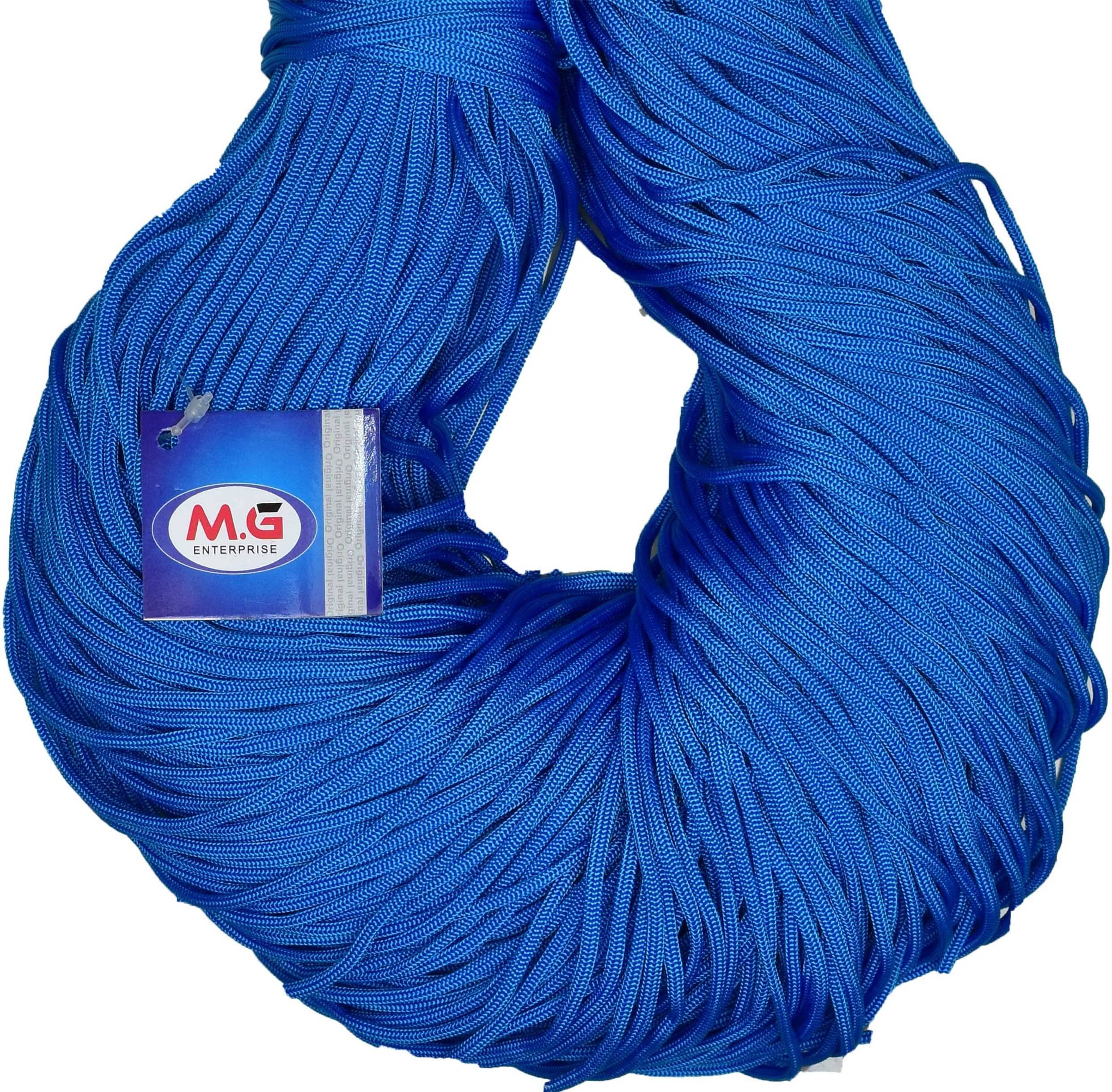     			Macrame Blue Braided Cord Thread Nylon knot Rope sturdy cording, mildew resistant DIY 3 mm 100 m for Jewelry Making, Bags & art craf F GC