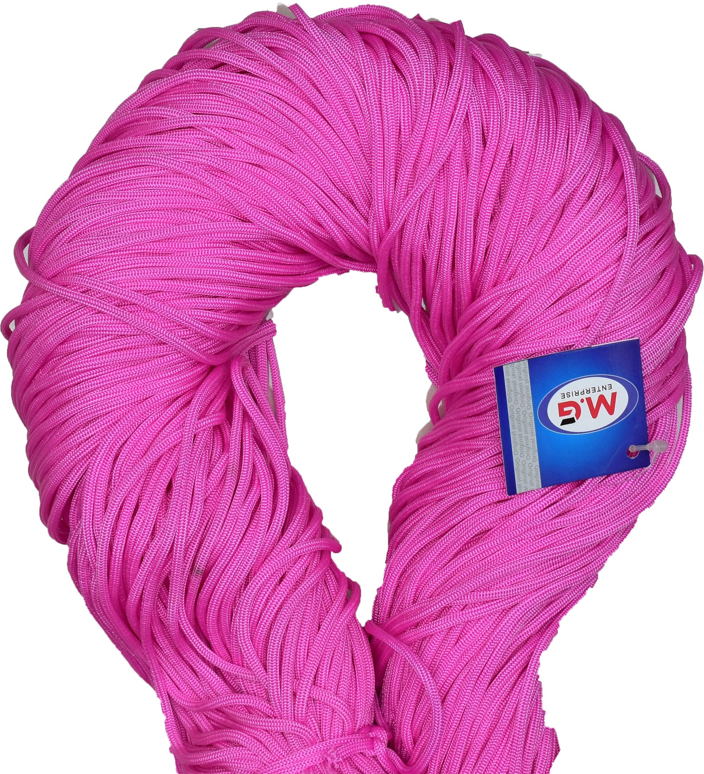     			Macrame Pink Braided Cord Thread Nylon knot Rope sturdy cording, mildew resistant DIY 3 mm 75 m for Jewelry Making, Bags & art craft