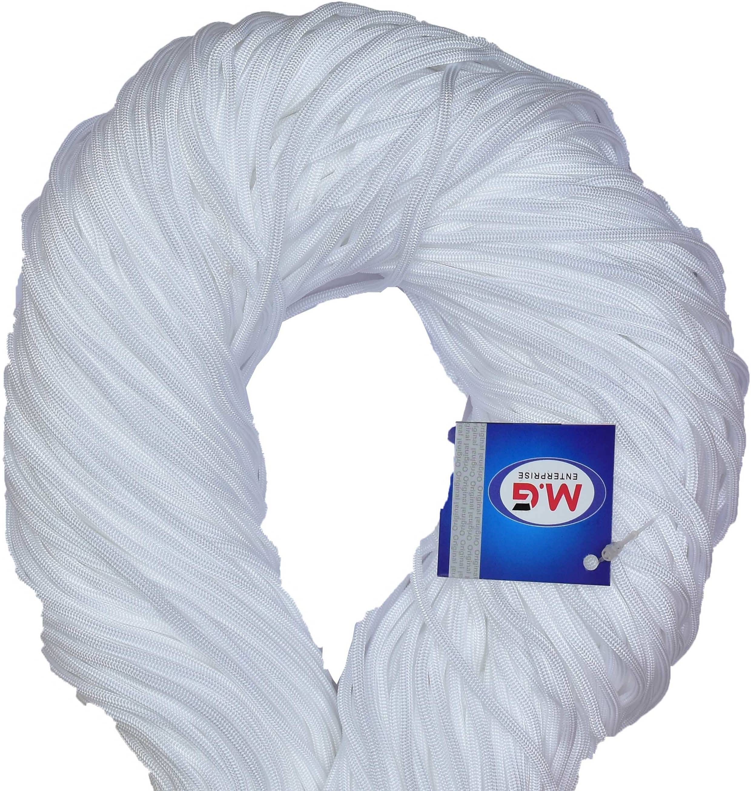     			Macrame White Braided Cord Thread Nylon knot Rope sturdy cording, mildew resistant DIY 3 mm 200 m for Jewelry Making, Bags & art craf  K