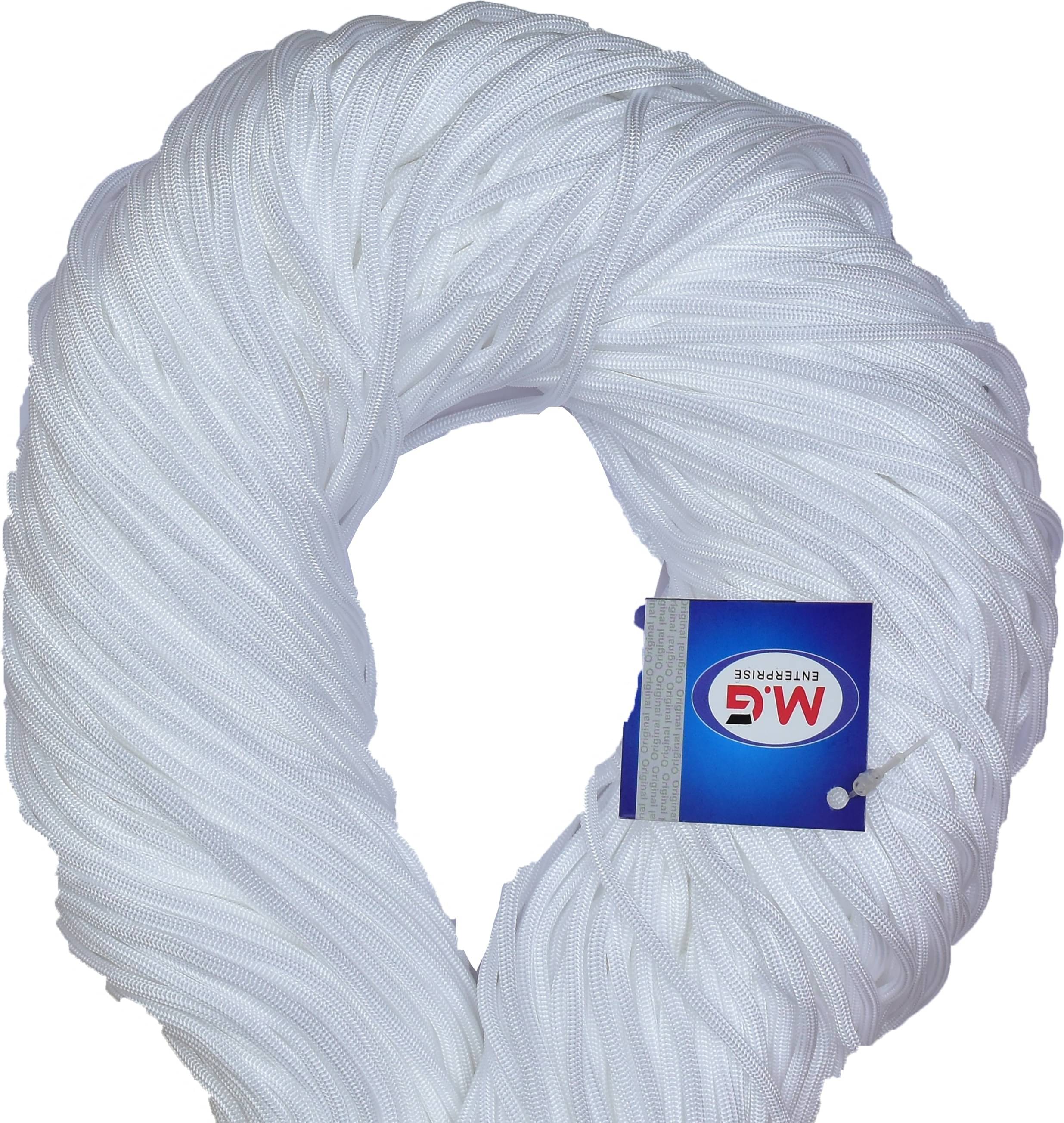     			Macrame White Braided Cord Thread Nylon knot Rope sturdy cording, mildew resistant DIY 3 mm 150 m for Jewelry Making, Bags & art craft