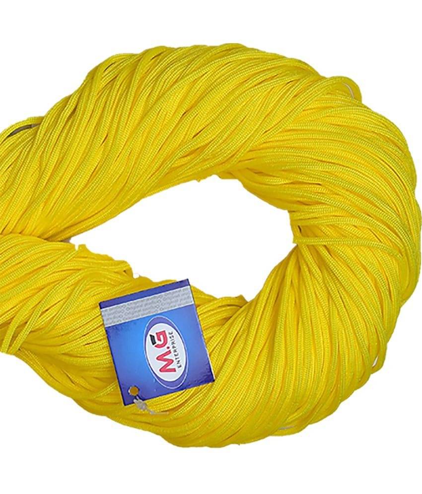     			Macrame Yellow Braided Cord Thread Nylon knot Rope sturdy cording, mildew resistant DIY 3 mm 30 m for Jewelry Making, Bags & art craf P QD