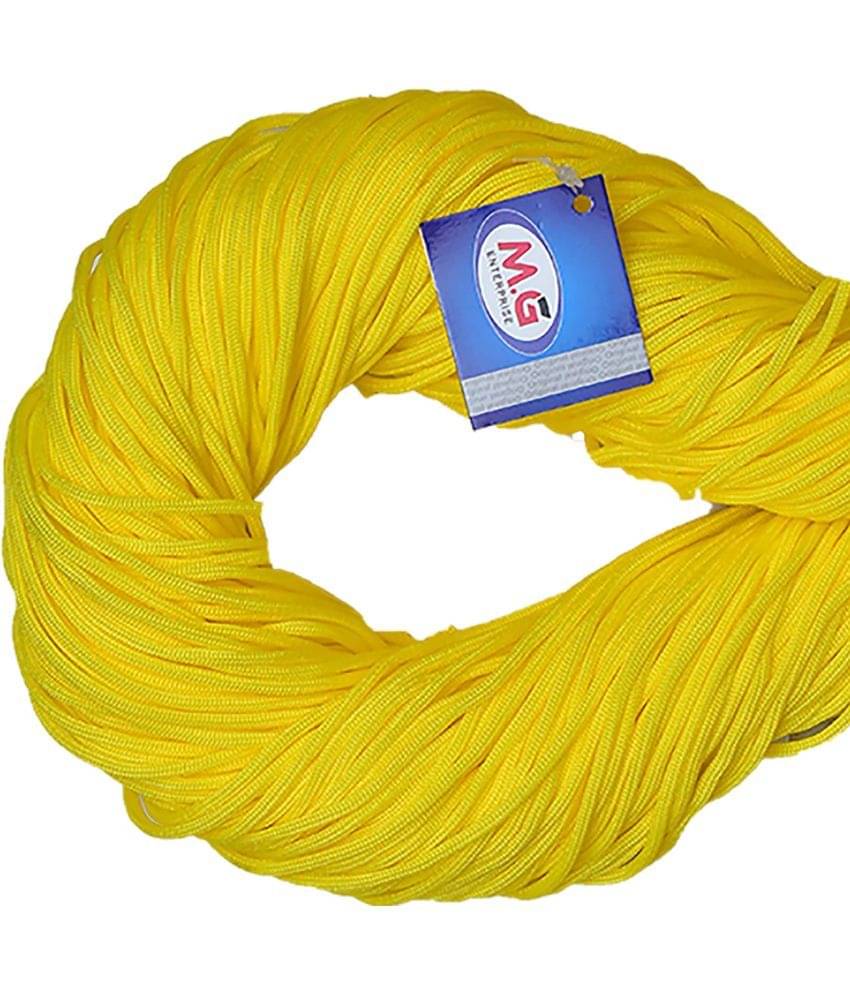     			Macrame Yellow Braided Cord Thread Nylon knot Rope sturdy cording, mildew resistant DIY 3 mm 200 m for Jewelry Making, Bags & art craft