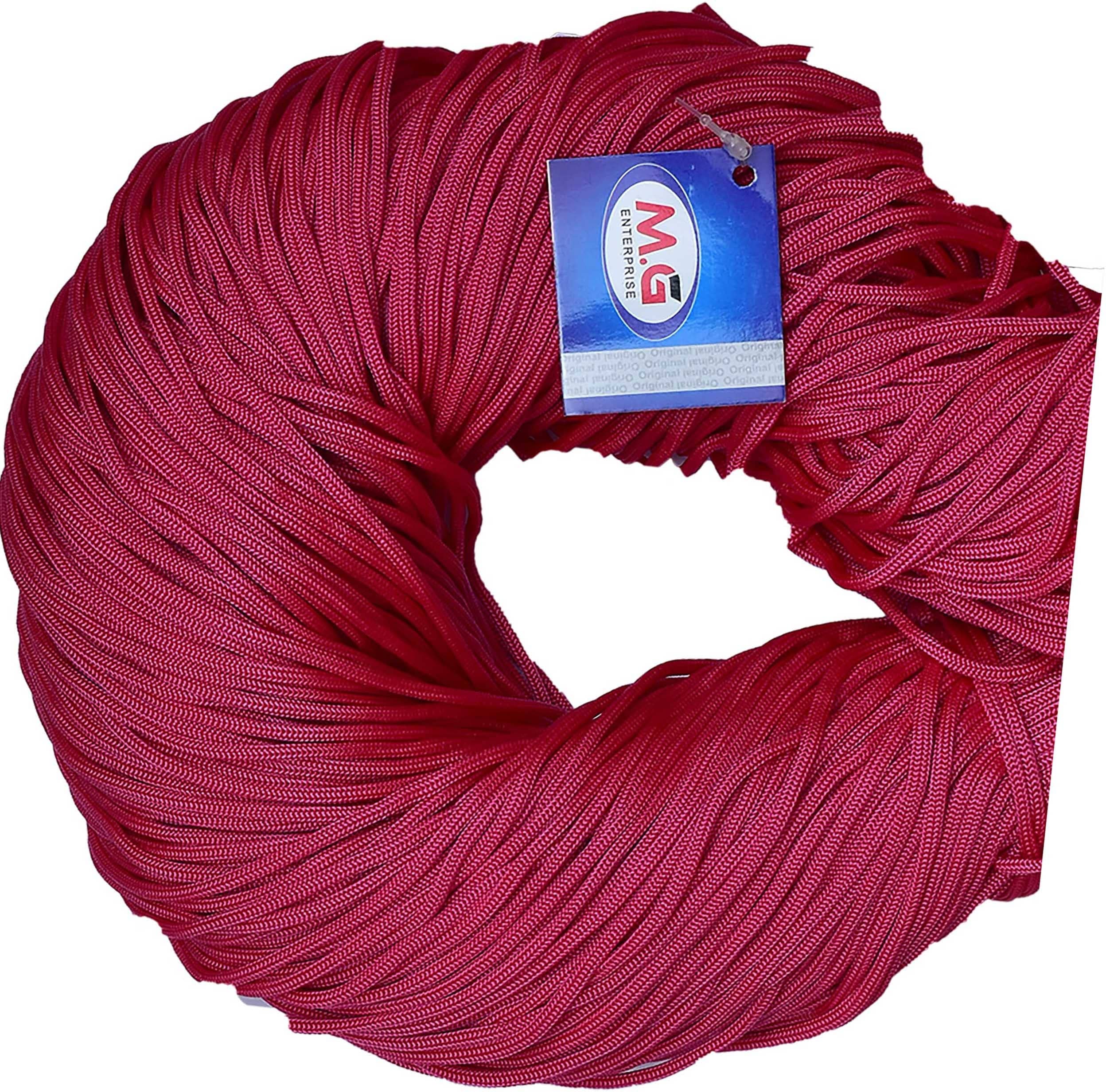 Magenta 30 mtr  Braided Cord Thread Nylon knot Rope sturdy cording- Art-ABDF