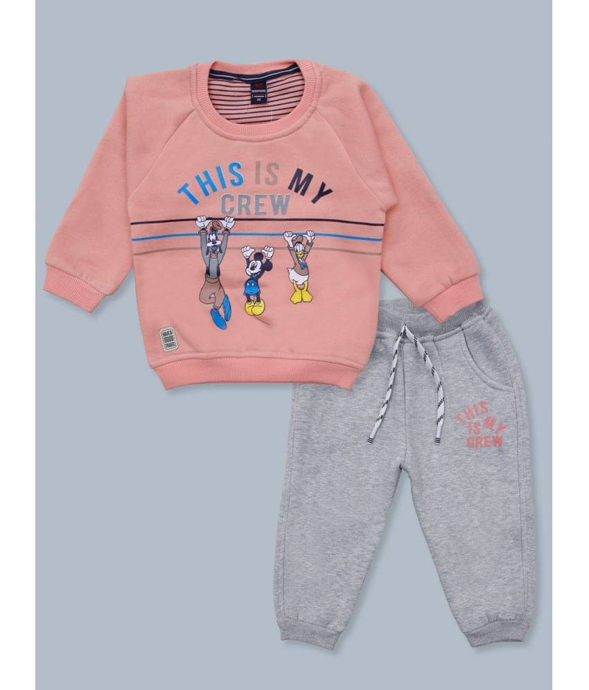 Master Kids Pack of 1 Boys Fleece Sweatshirt & Trackpant Set ( Peach )     			Master Kids Pack of 1 Boys Fleece Sweatshirt & Trackpant Set ( Peach )