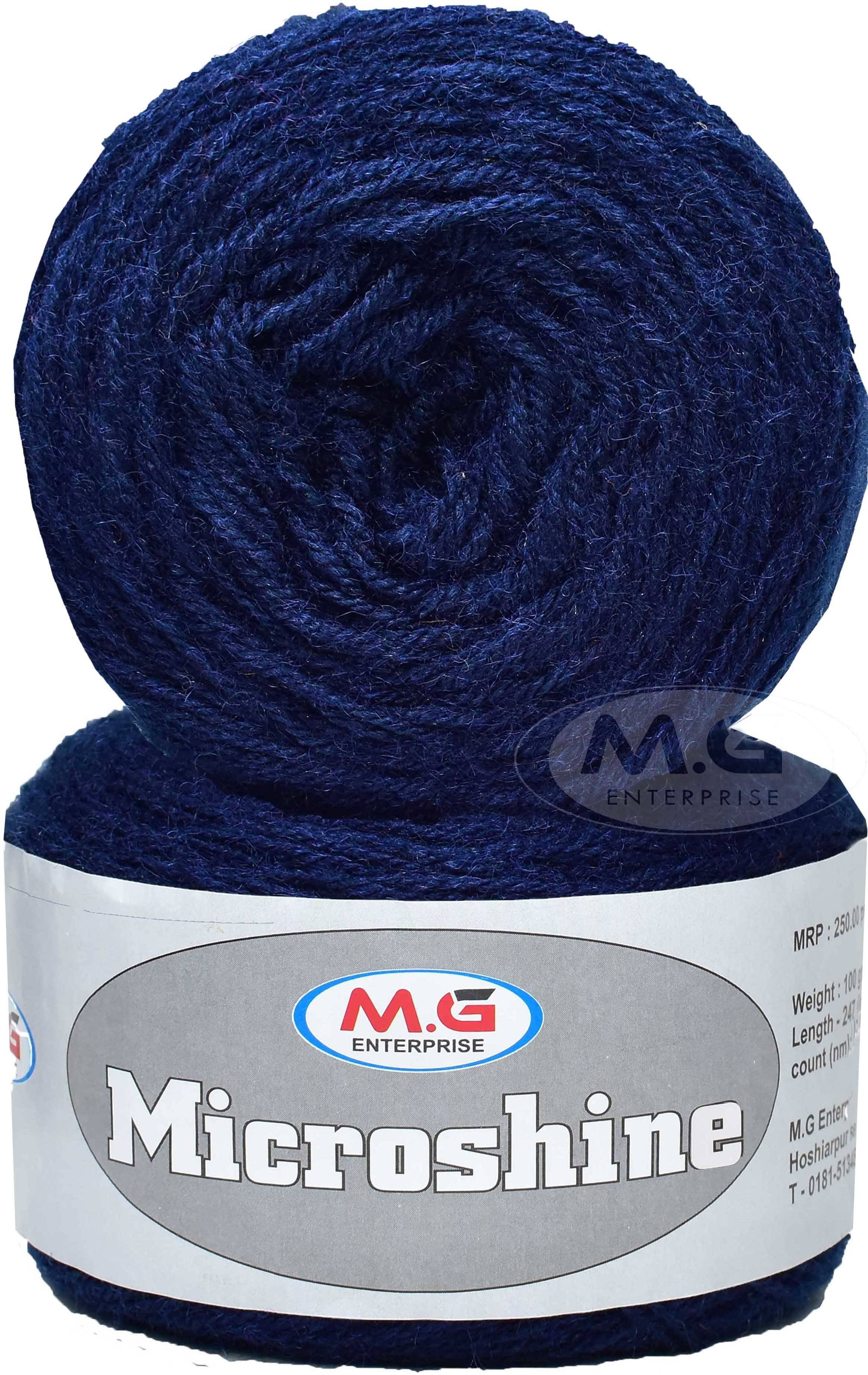     			Microshine Navy (300 gm)  Wool Hank Hand knitting wool / Art Craft soft fingering crochet hook yarn, needle knitting yarn thread dye   SM- SM-P
