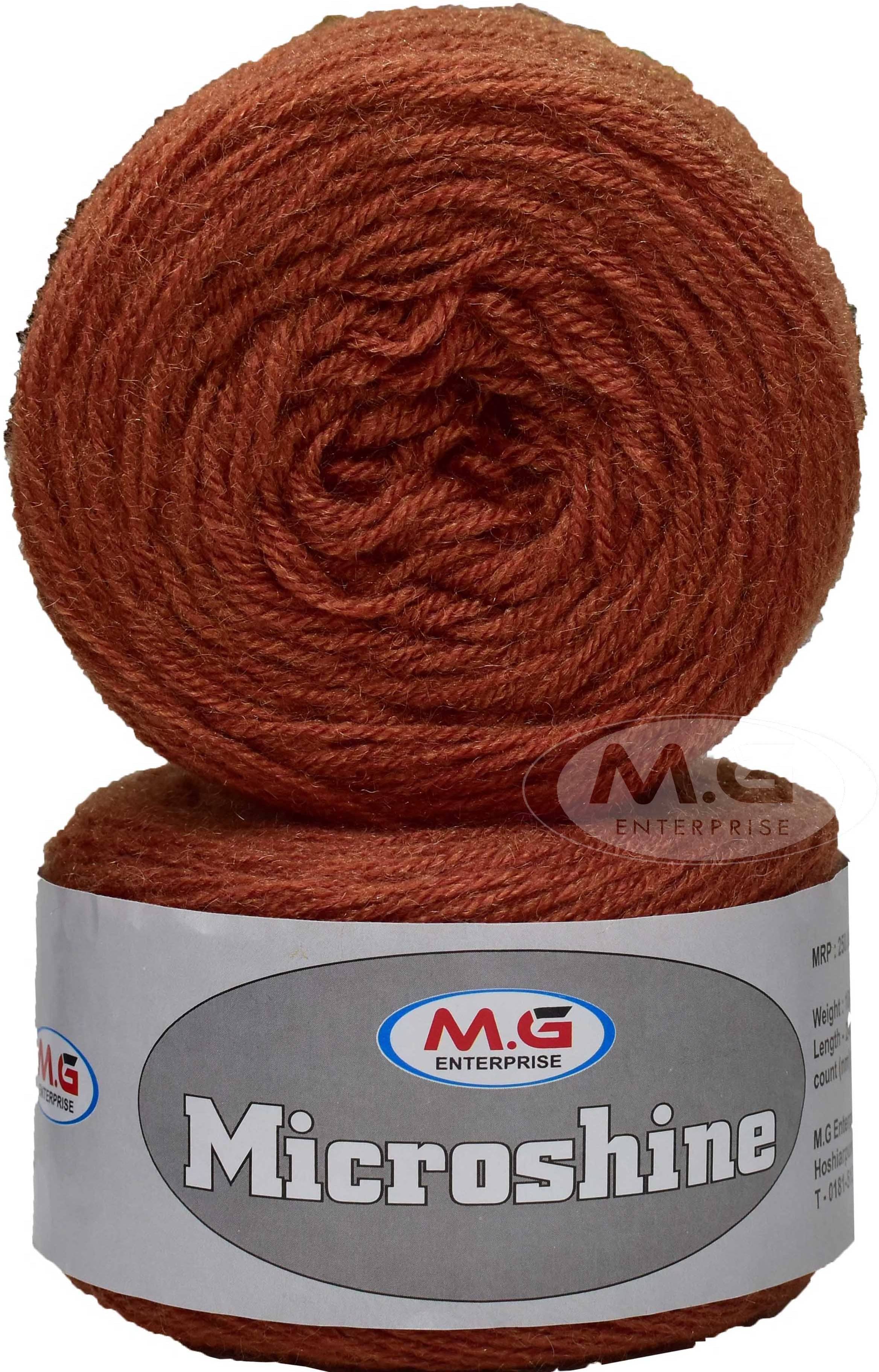     			Microshine Rust (300 gm)  Wool Hank Hand knitting wool / Art Craft soft fingering crochet hook yarn, needle knitting yarn thread dye M EA