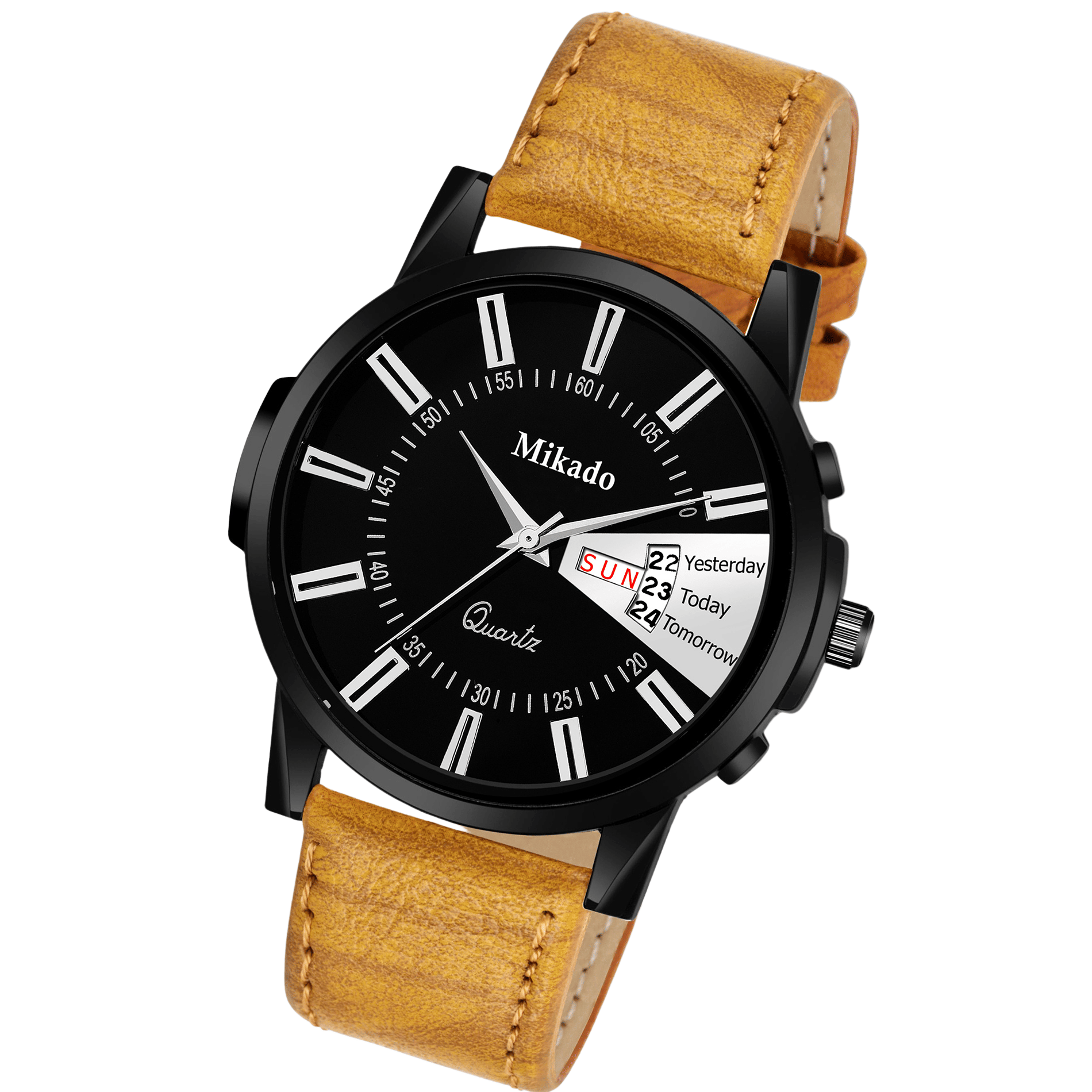     			Mikado Brown Leather Analog Men's Watch