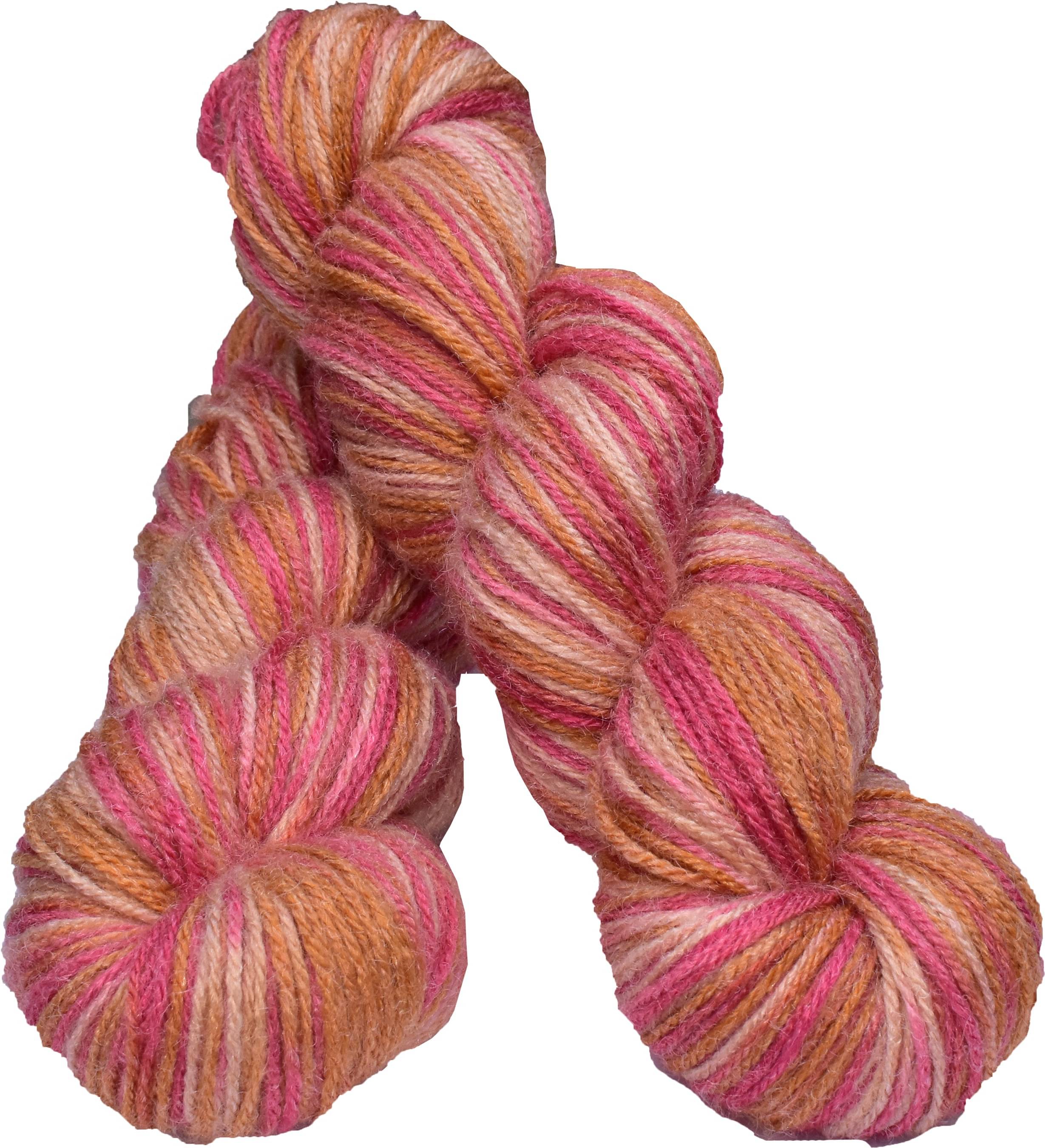     			Mircorangoli  Multi Strawberry(400 gm)  Wool Hank Hand knitting wool / Art Craft soft fingering crochet hook yarn, needle knitting yarn thread dyed