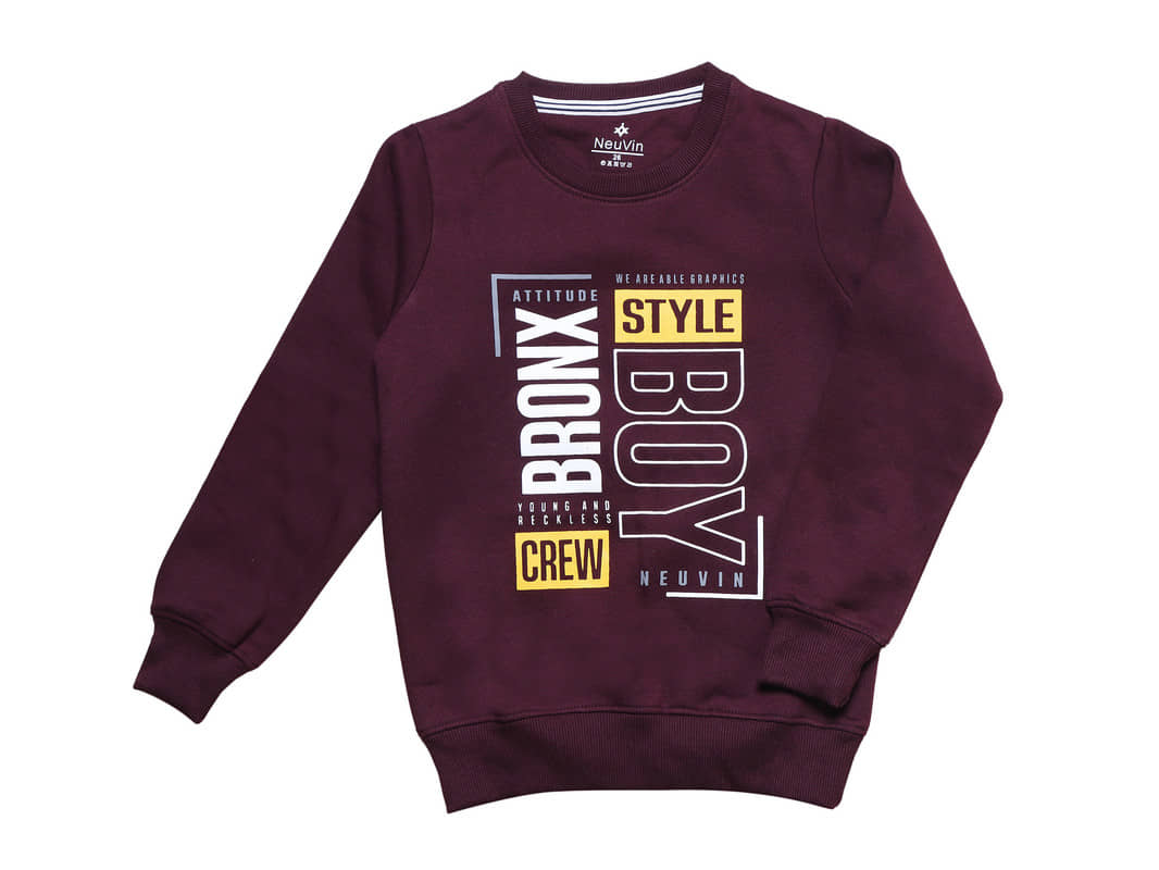 NEUVIN Pack of 1 Boys Fleece Pullover Sweater ( Wine )
