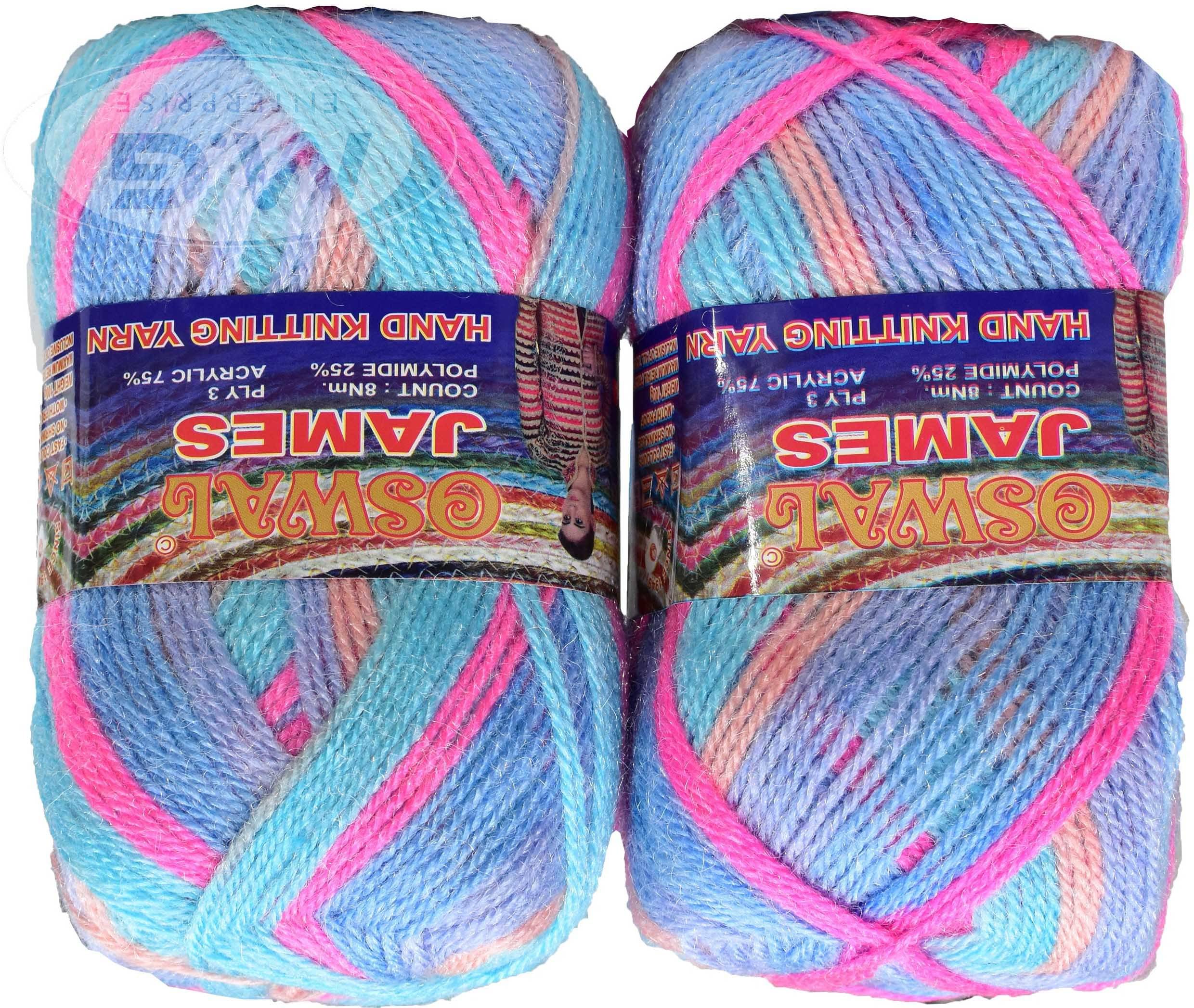     			Oswal James Knitting  Yarn Wool, Blue mix Ball 300 gm  Best Used with Knitting Needles, Crochet Needles  Wool Yarn for Knitting. By Oswa  P