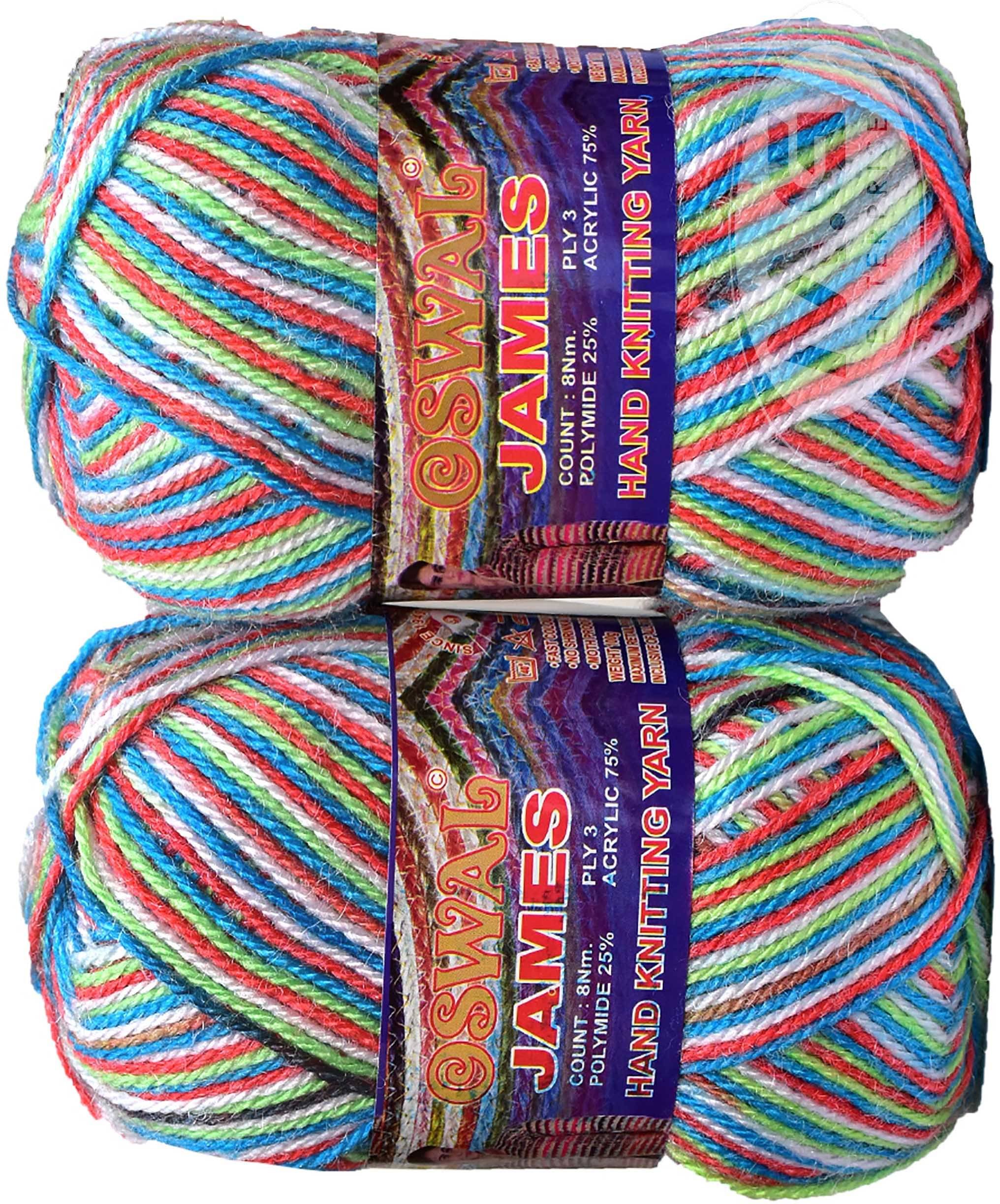     			Oswal James Knitting  Yarn Wool, Rainbow Ball 400 gm  Best Used with Knitting Needles, Crochet Needles  Wool Yarn for Knitting. By Oswa D EC
