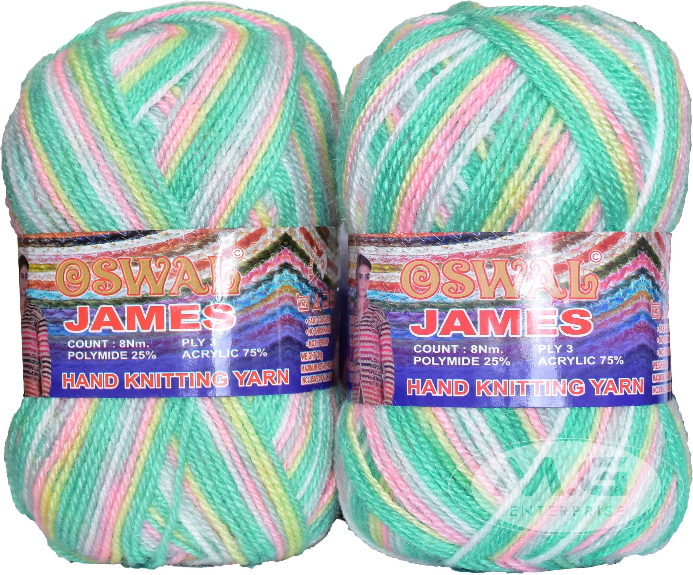     			Oswal James Knitting  Yarn Wool, Sea Green Ball 600 gm  Best Used with Knitting Needles, Crochet Needles  Wool Yarn for Knitting. By Oswa X YC