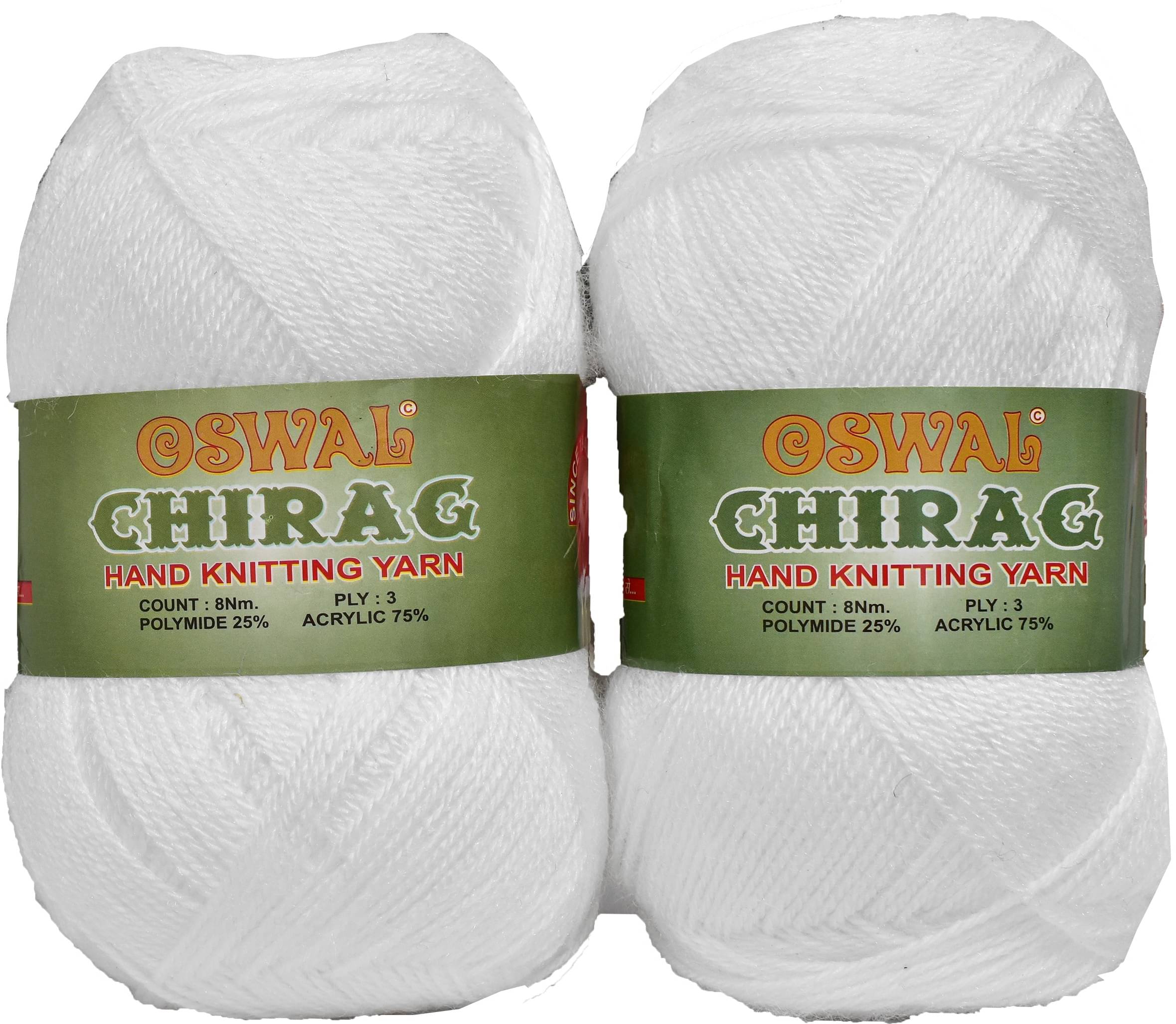     			Oswal KK_Chirag White (200 gm)  Wool Ball Hand knitting wool  X