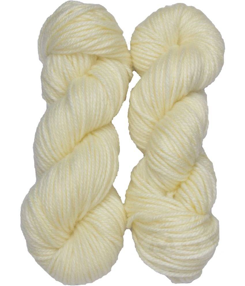     			Oswal Knitting Yarn Thick Chunky Wool, Cream 200 gm ART - AJIG
