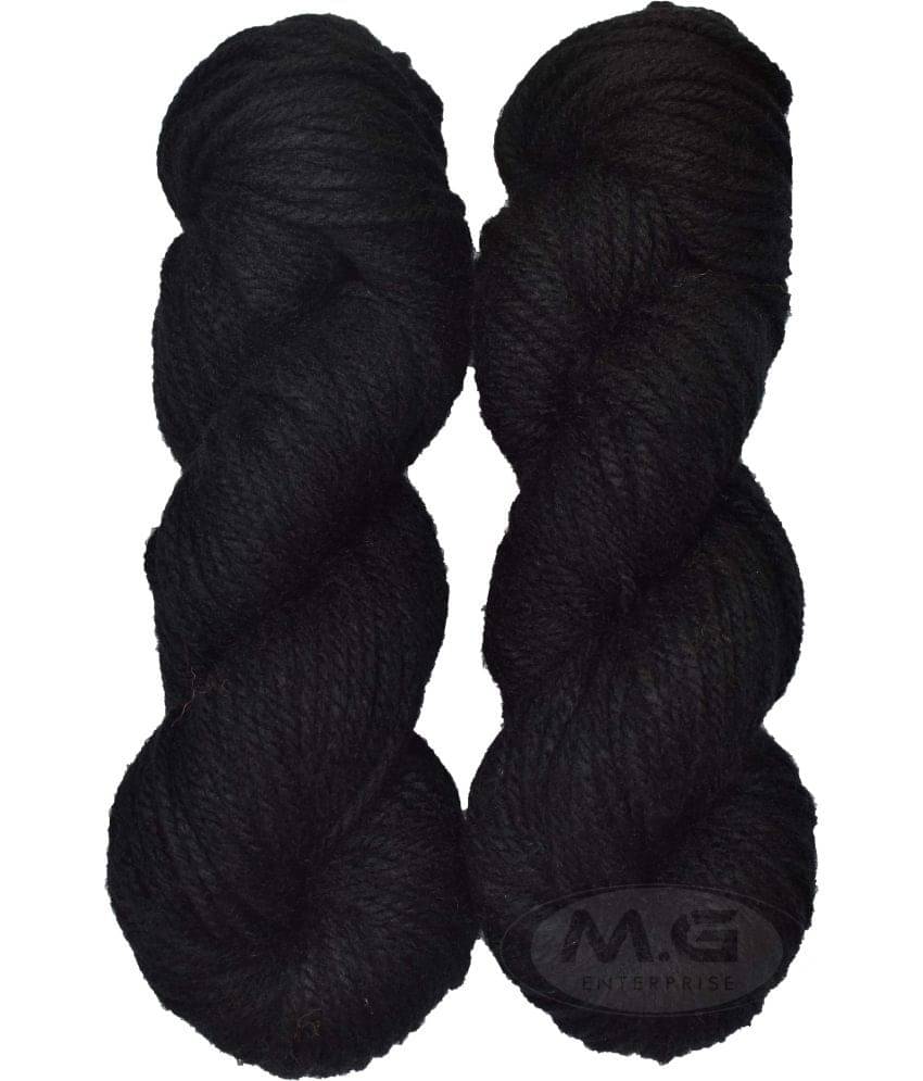     			Oswal Knitting Yarn Thick Chunky Wool, Black 500 gm