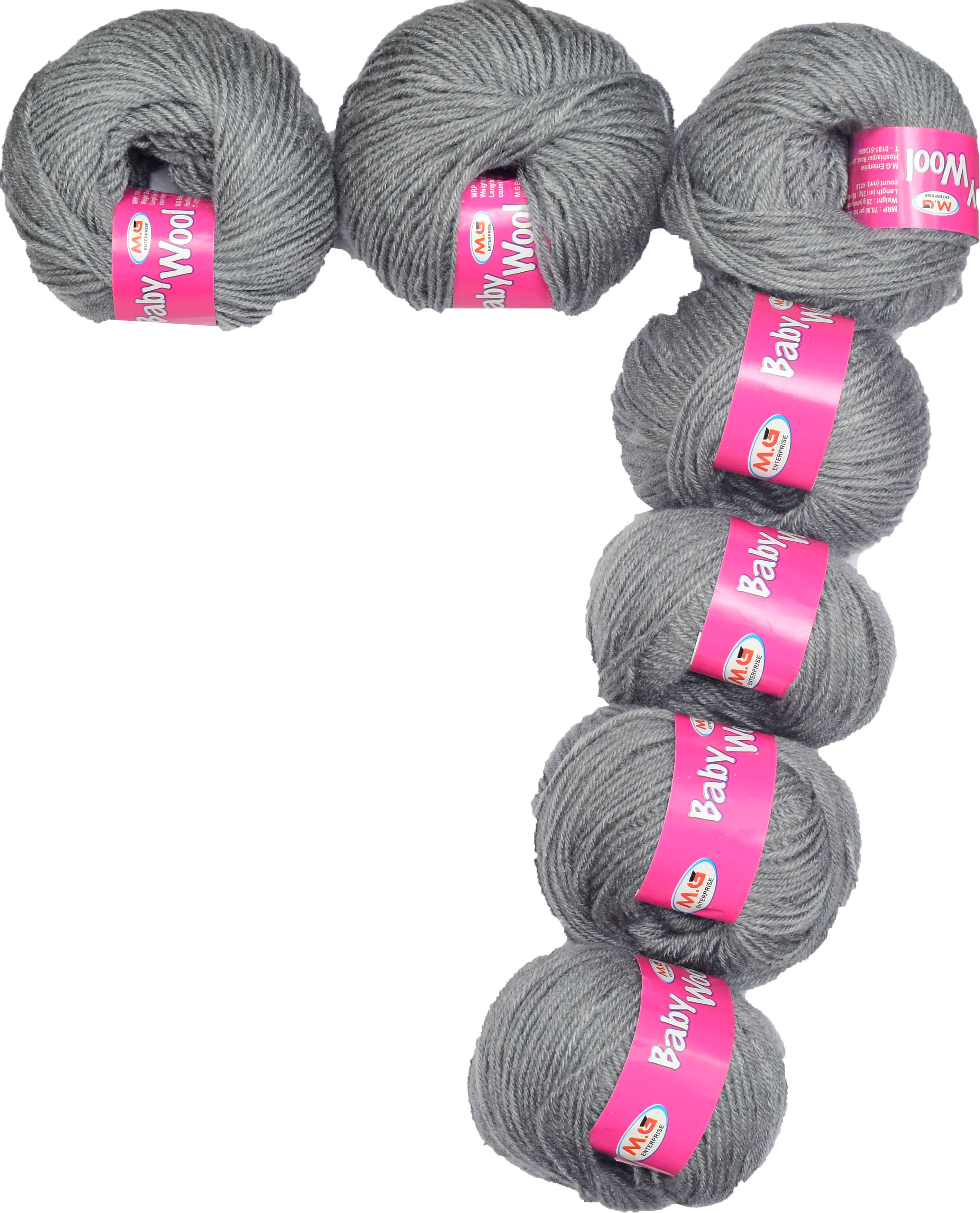 Prime Baby Wool 100% Acrylic Yarn Steel Grey 14 Pc 4 ply Ball Hand Knitting Wool