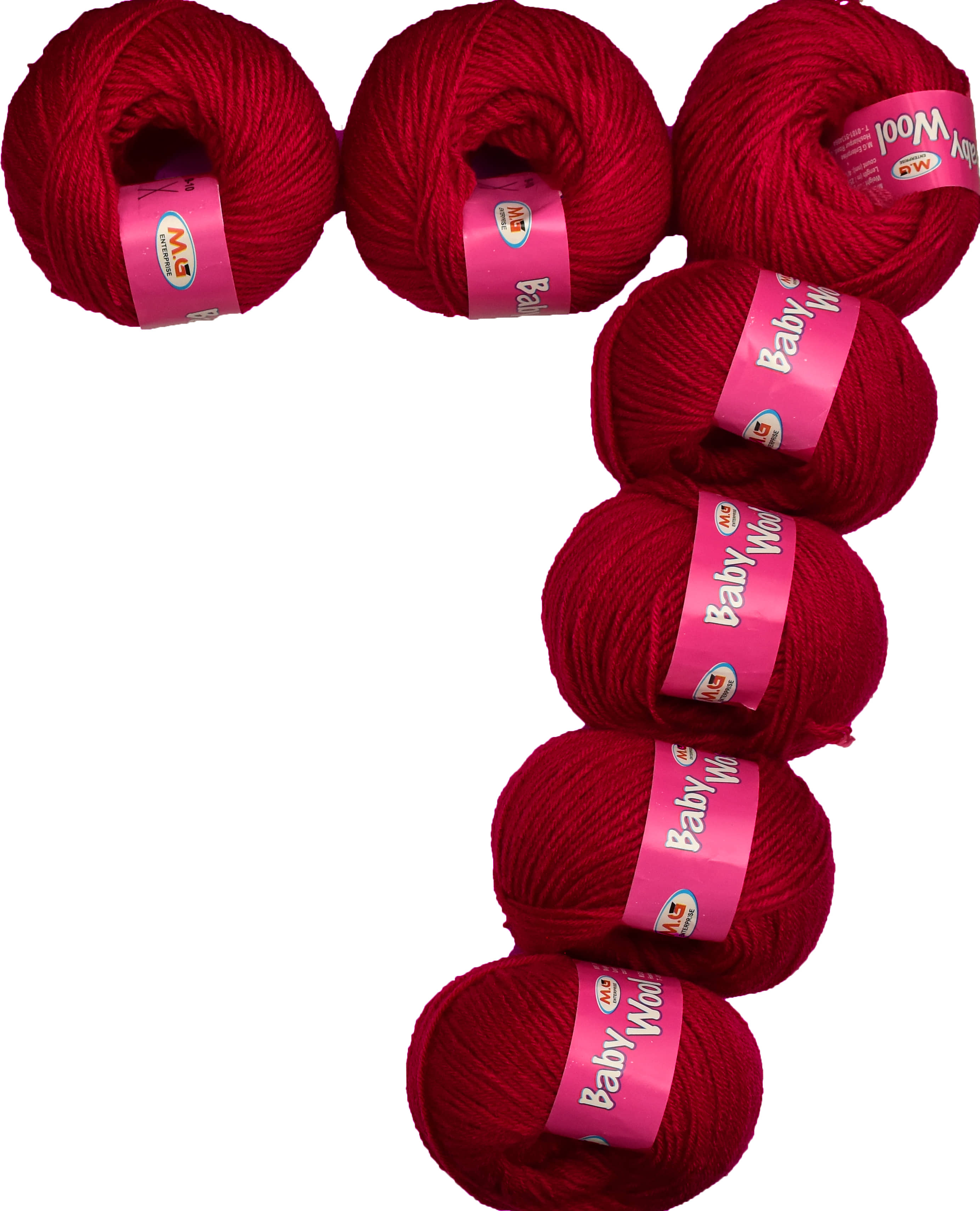 Prime Baby Wool 100% Acrylic Yarn Red 14 Pc 4 ply Ball Hand Knitting Wool