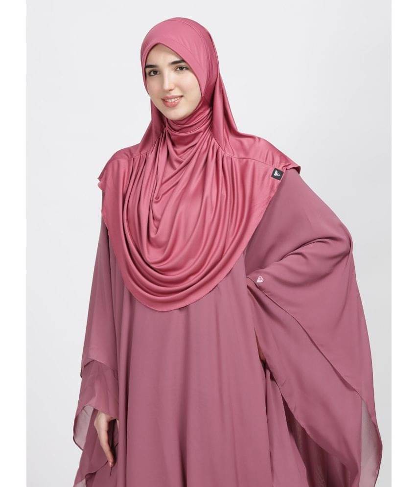     			REVEIL Pink Polyester Stitched Hijab - Single