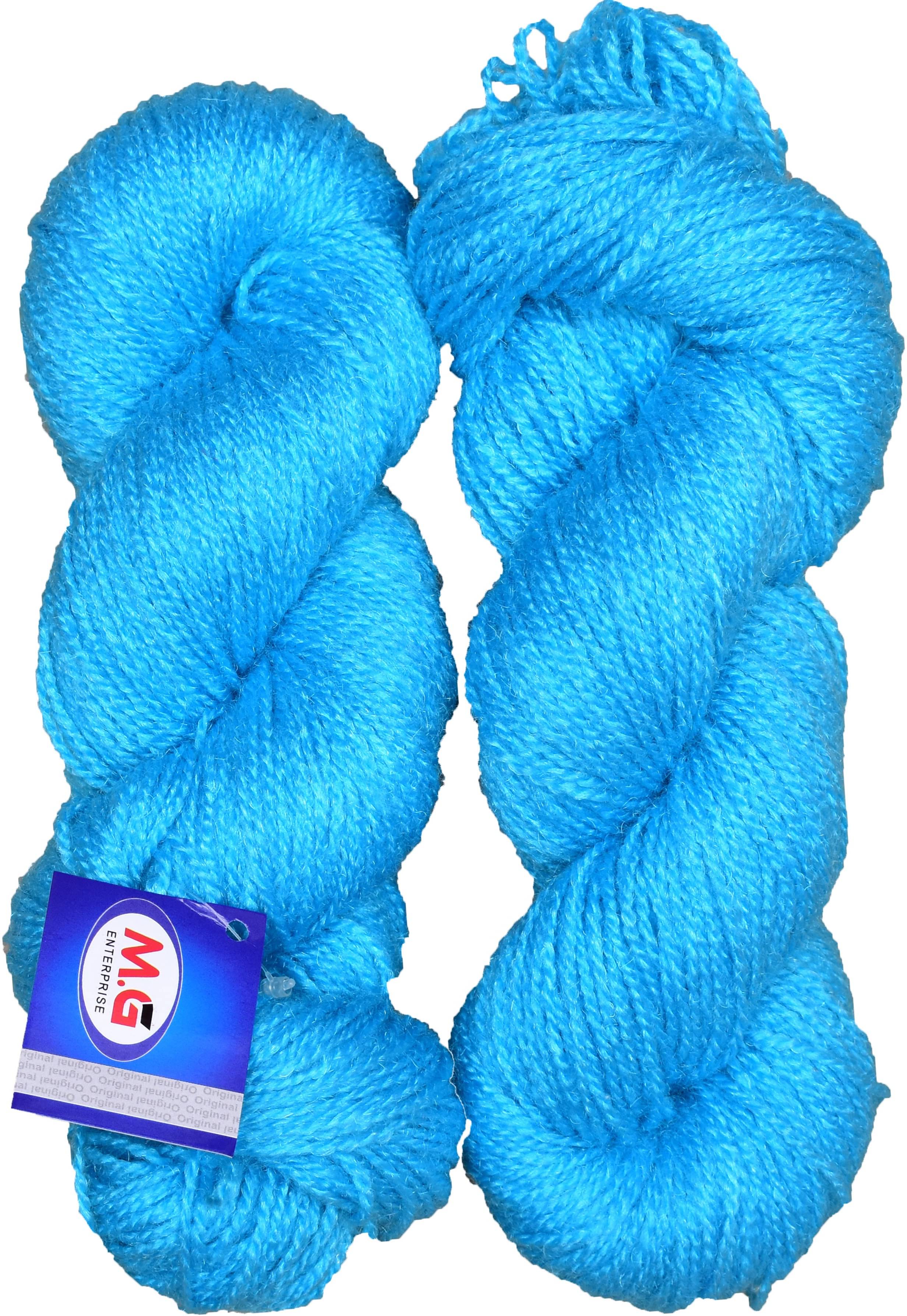     			Rabit Excel Aqua Blue (200 gm)  Wool Hank Hand knitting wool / Art Craft soft fingering crochet hook yarn, needle knitting yarn thread dyed