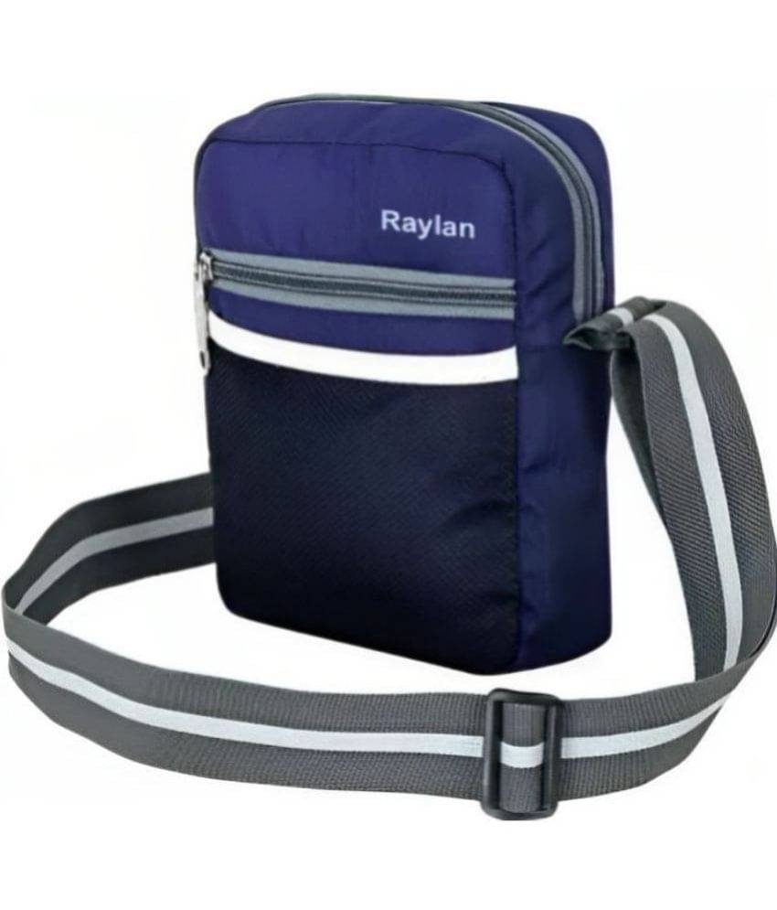     			Raylan Blue Solid Messenger Bag
