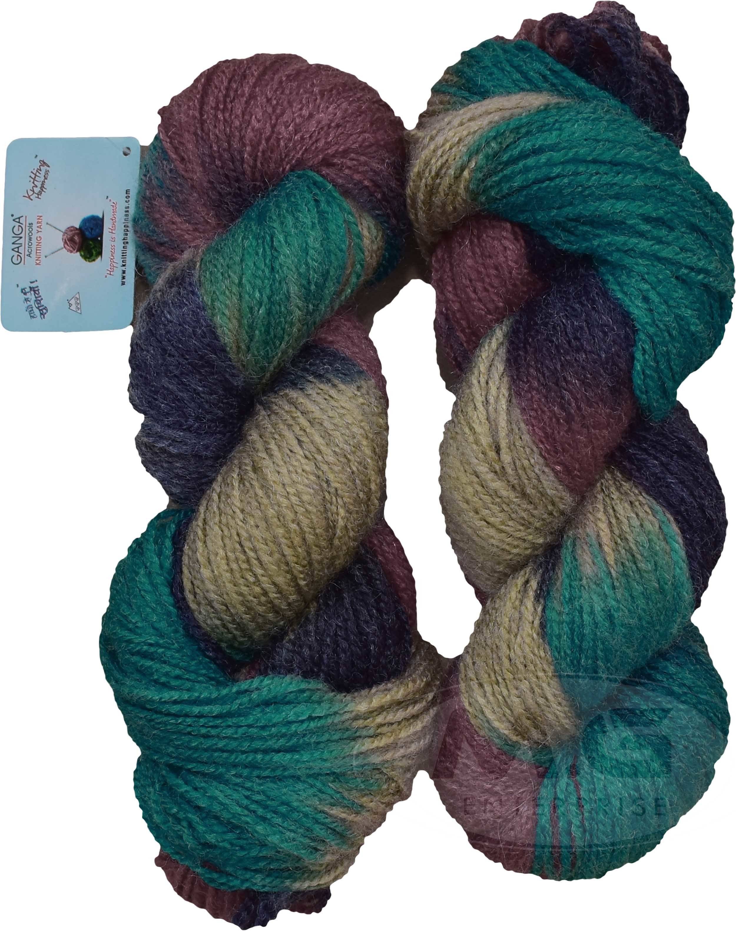     			Represents Ganga Glow Knitting Yarn Wool, Teal Mix  200 gm . Art-CJJ