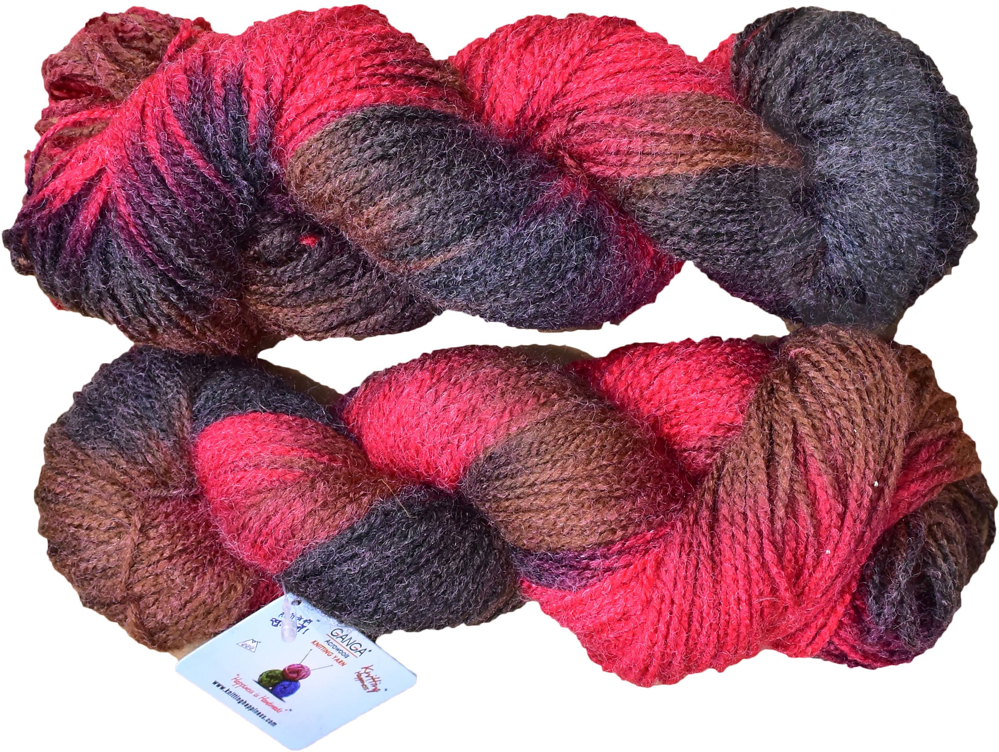     			Represents Ganga Glow Knitting Yarn Wool, Mehroon  300 gm . Art-BII