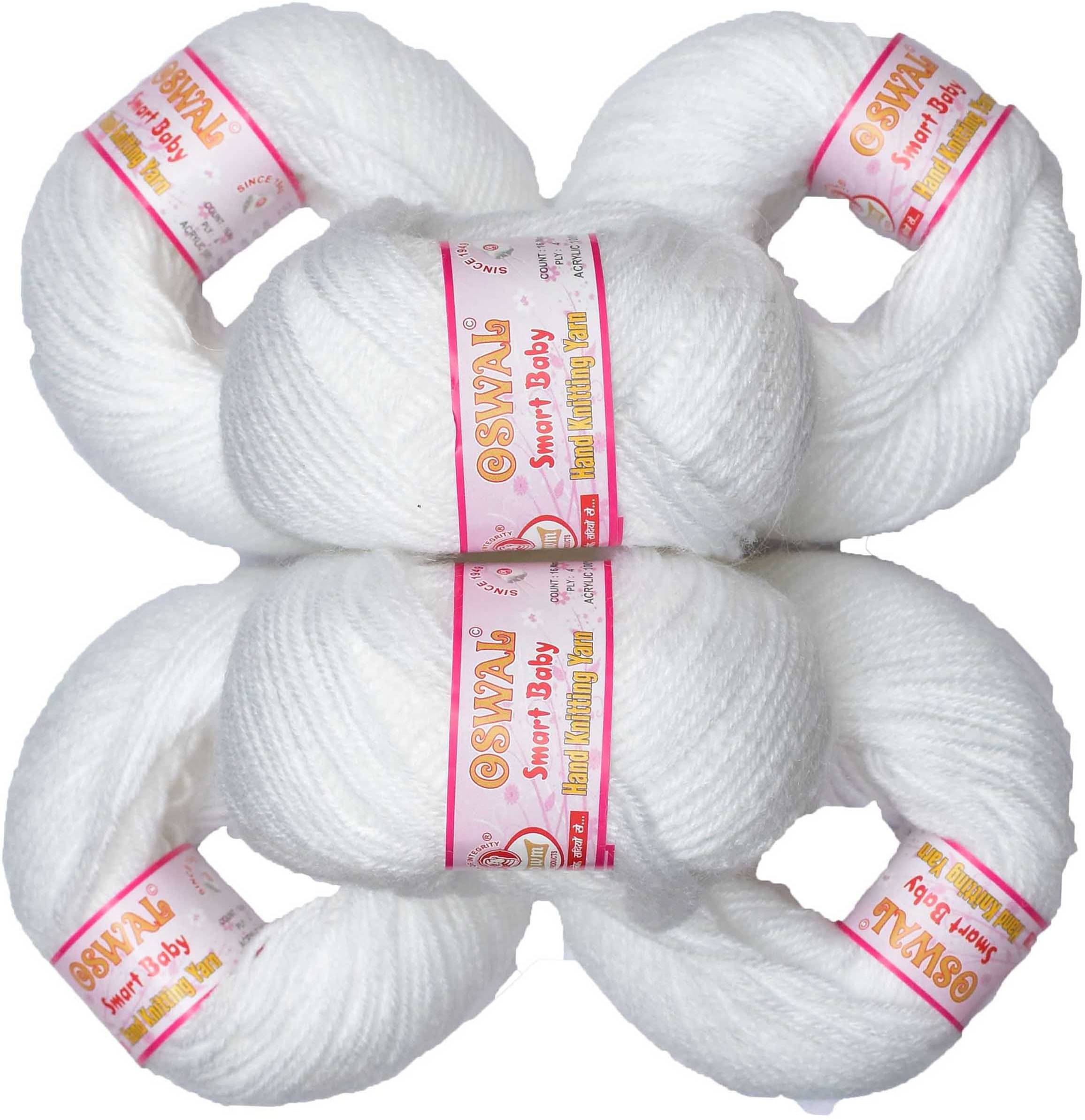     			Represents Oswal 100% Acrylic Wool White (8 pc) Baby Soft Yarn ART - HG