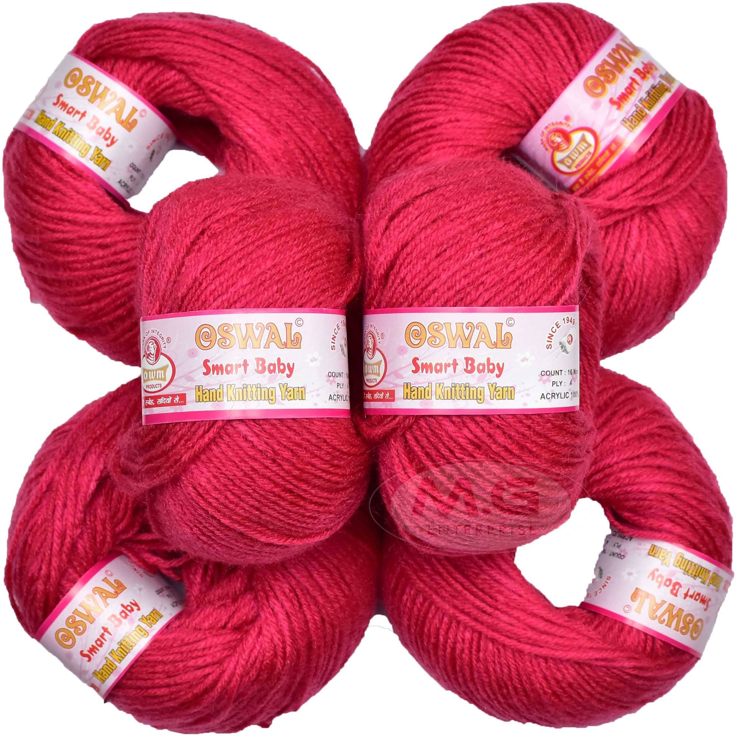     			Represents Oswal 100% Acrylic Wool Rosy (6 pc) Baby Soft Yarn ART - IG