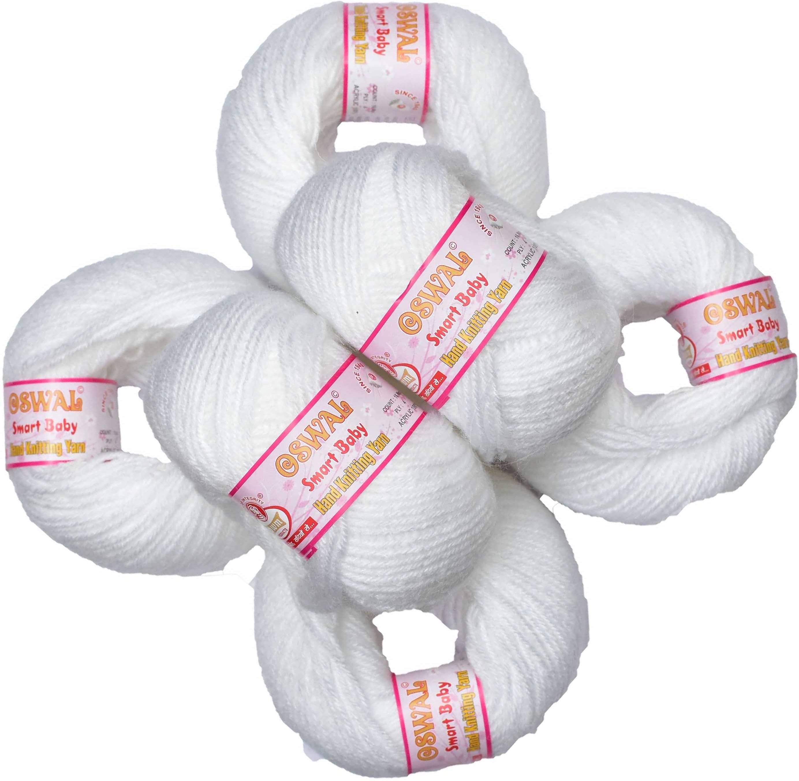     			Represents Oswal 100% Acrylic Wool White (10 pc) Baby Soft Yarn ART - HG