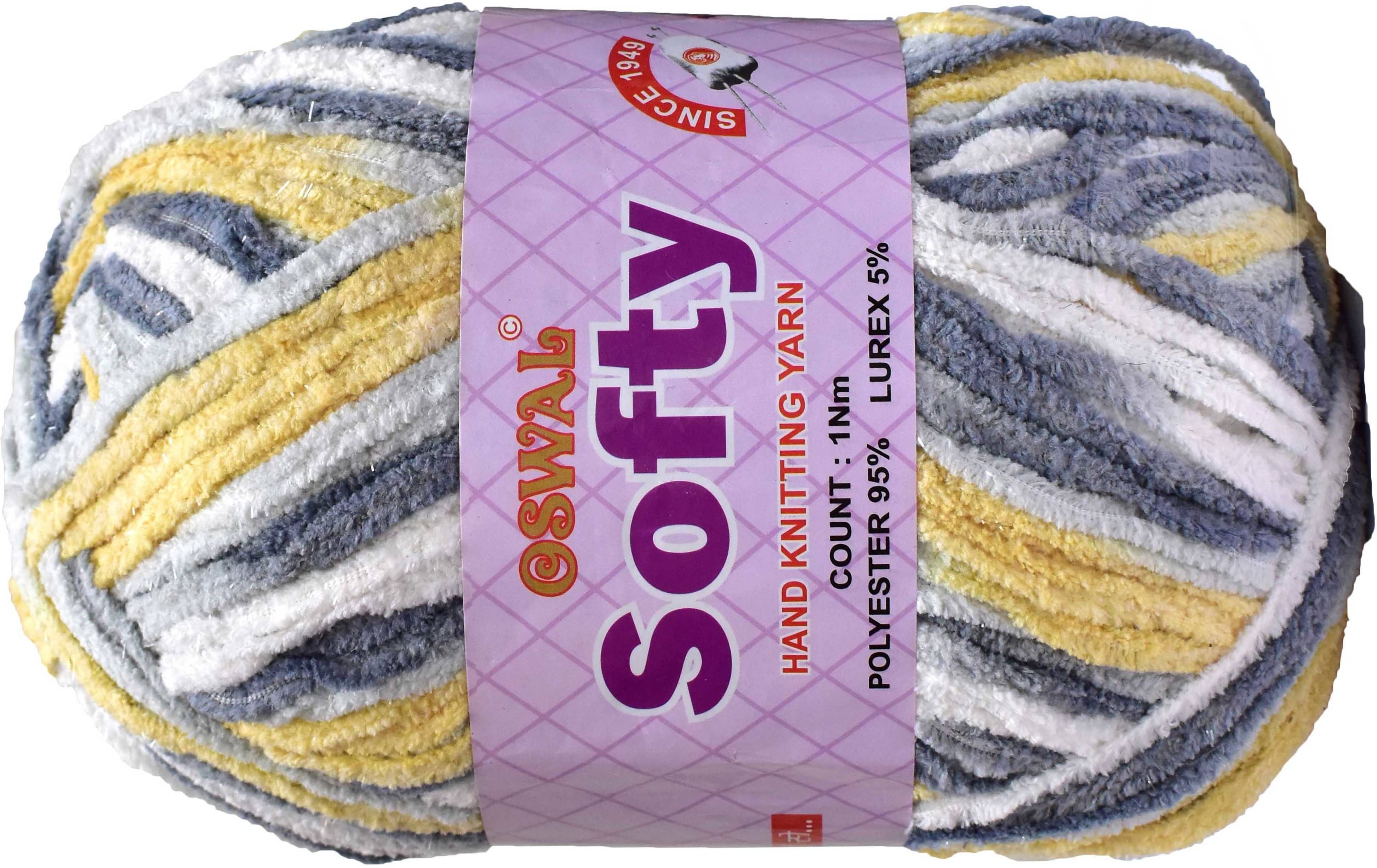     			Represents Oswal Knitting Yarn Thick Wool, Softy Yellow Grey 300 gm Art-GHC