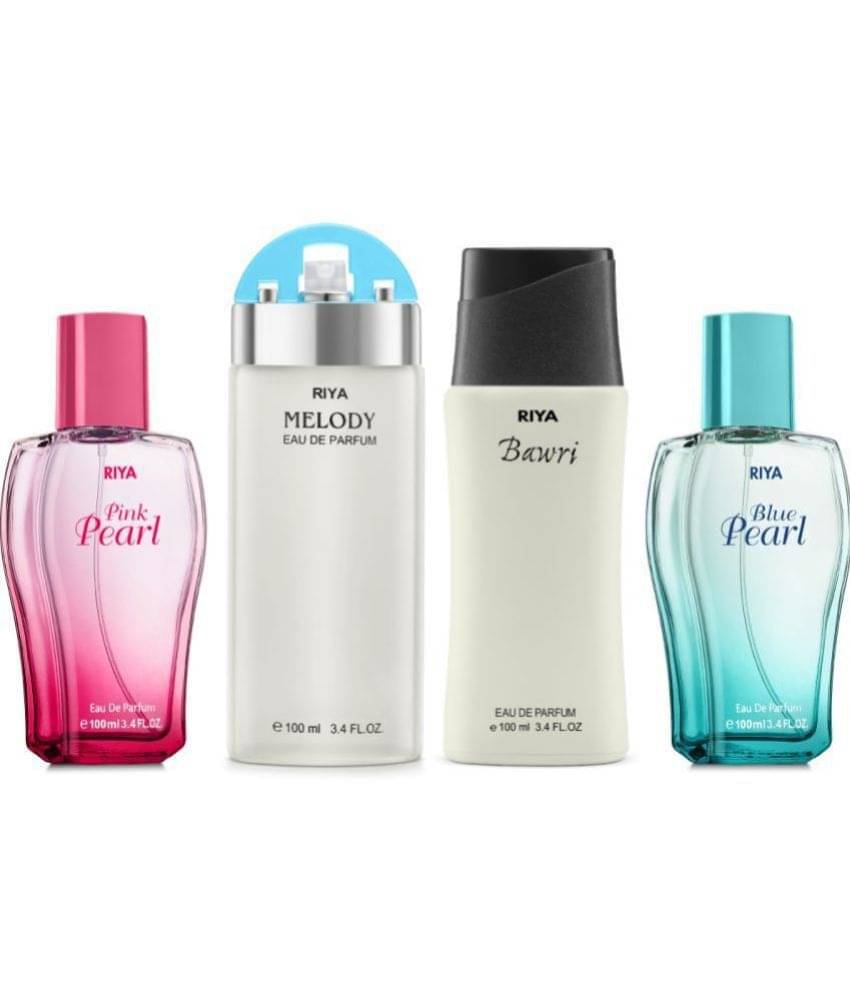 Riya Pink Pearl & Melody & Bawri & Blue Pearl Eau De Parfum (EDP) For Women 400 ( Pack of 4 ) Riya Pink Pearl & Melody & Bawri & Blue Pearl Eau De Parfum (EDP) For Women 400 ( Pack of 4 )