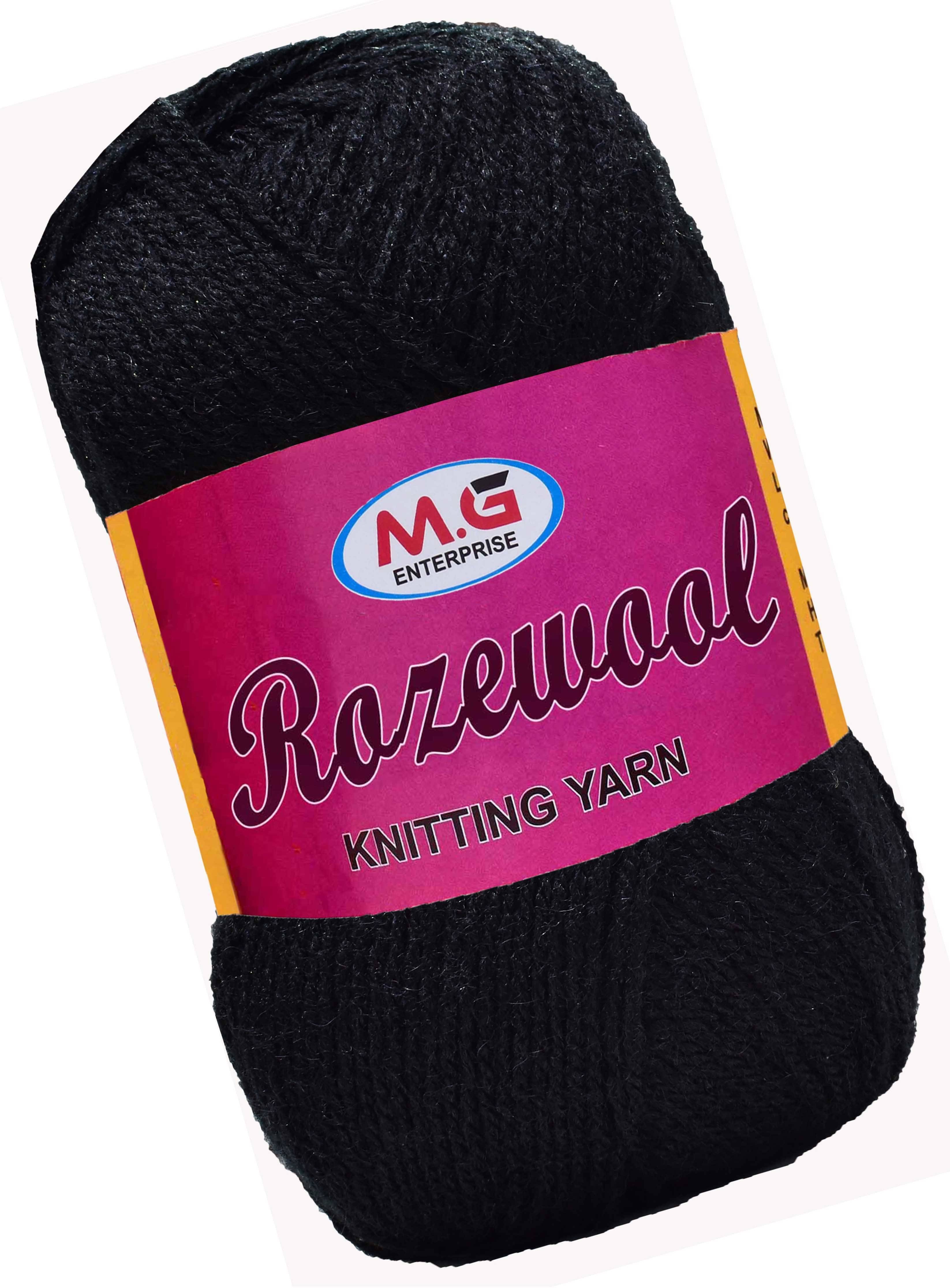     			Rosewool  Black 400 gms Wool Ball Hand knitting wool- Art-FHA