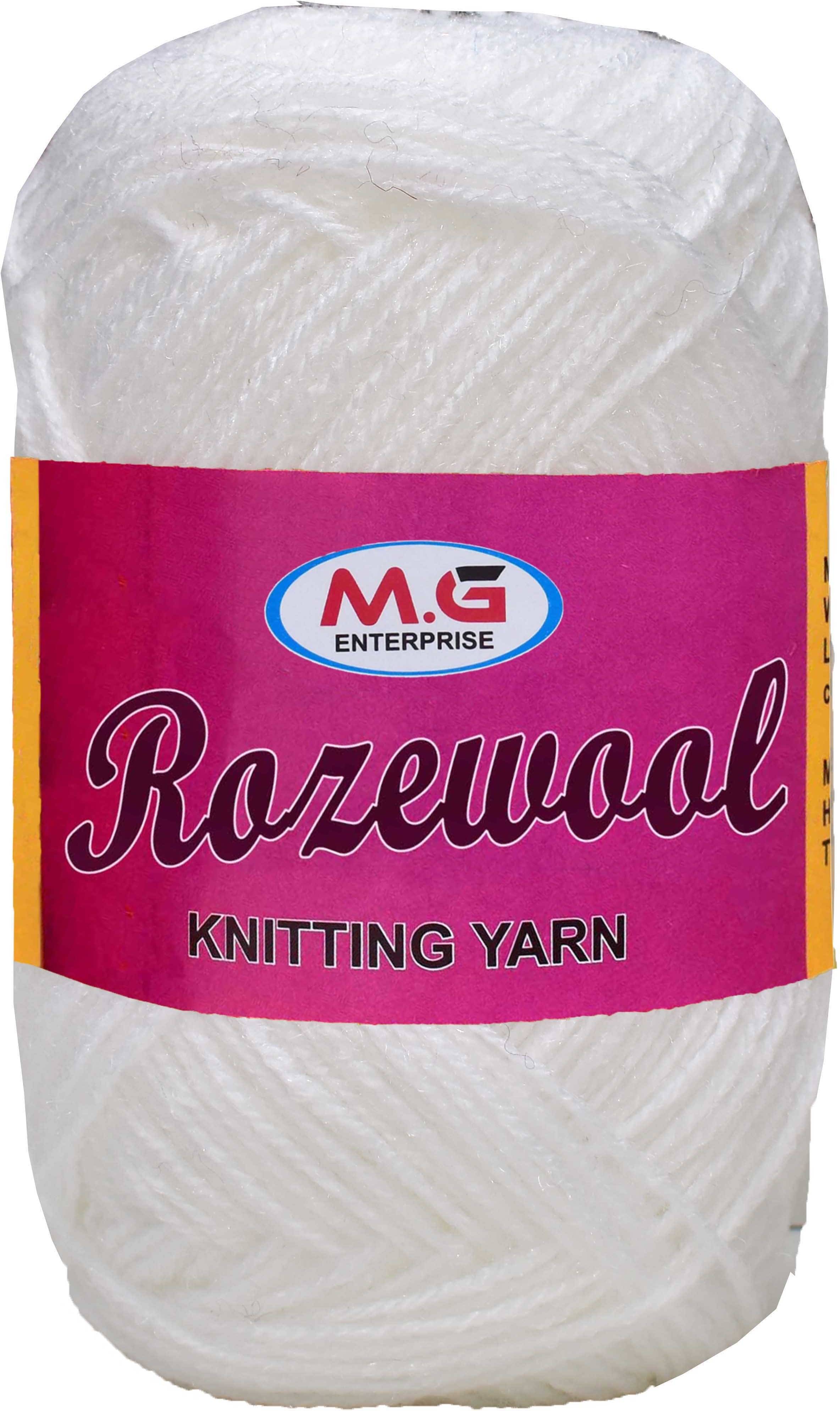     			Rosewool  White 200 gms Wool Ball Hand knitting wool- Art-GJC
