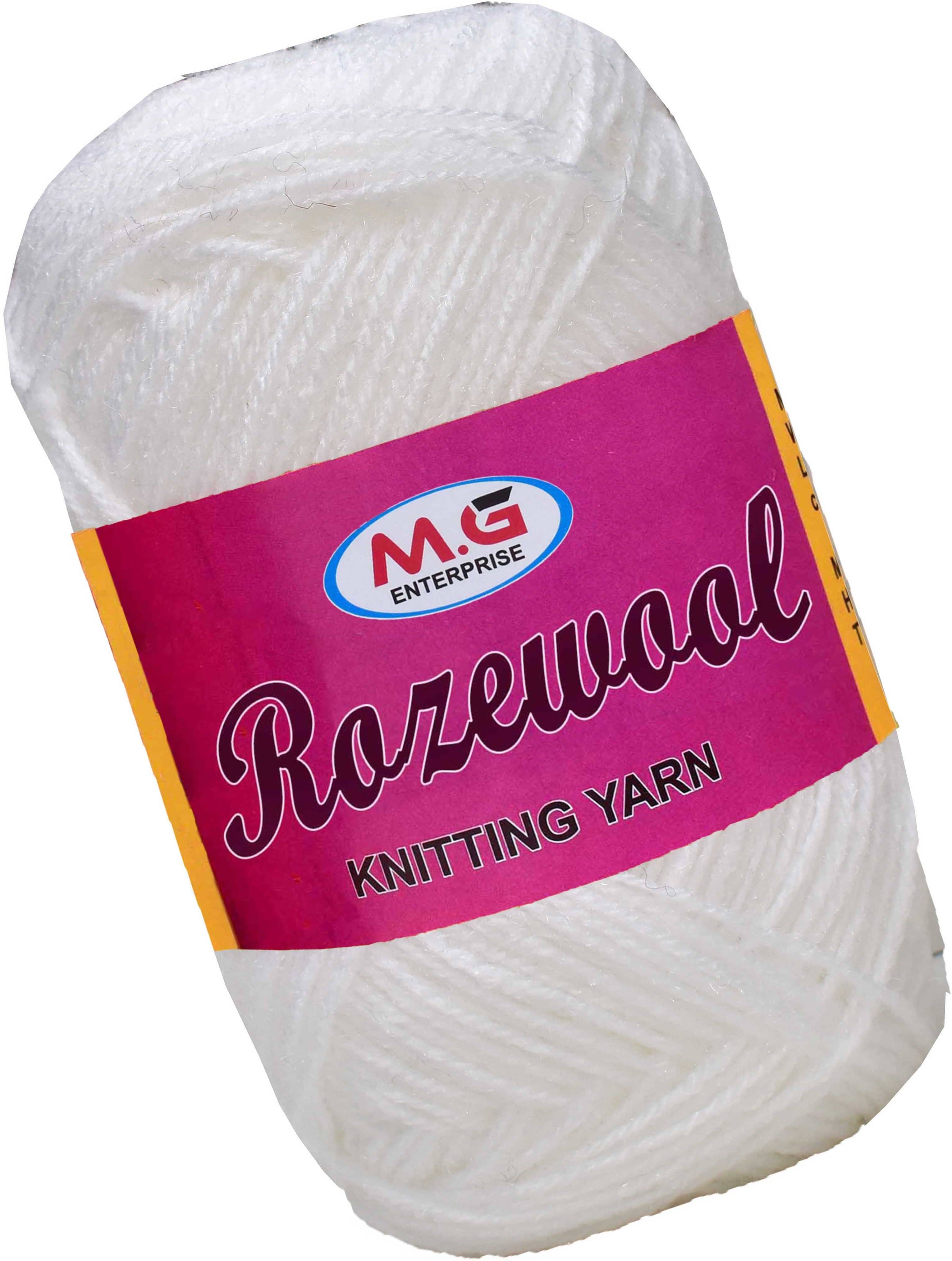     			Rosewool  White 400 gms Wool Ball Hand knitting wool- Art-GJC