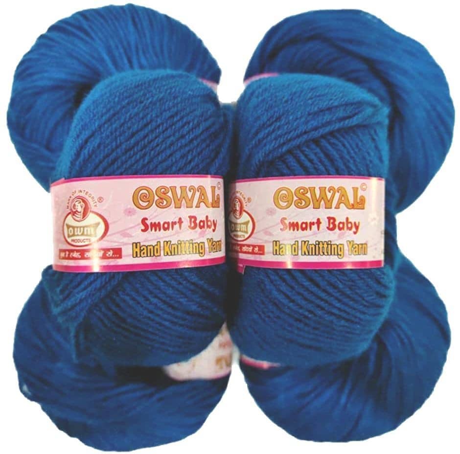 Smart Baby Wool Hand Knitting Soft Fingering Crochet Hook Colour 6pcs (150gms) 25gm Each Ball Shade no.38 Dark Blue