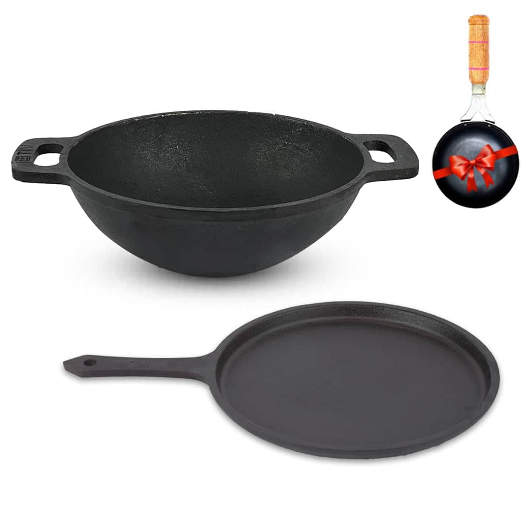 The Indus Valley Black Cast Iron ( Set of 3 ) - Cookware | Buy online on ZillyBuy