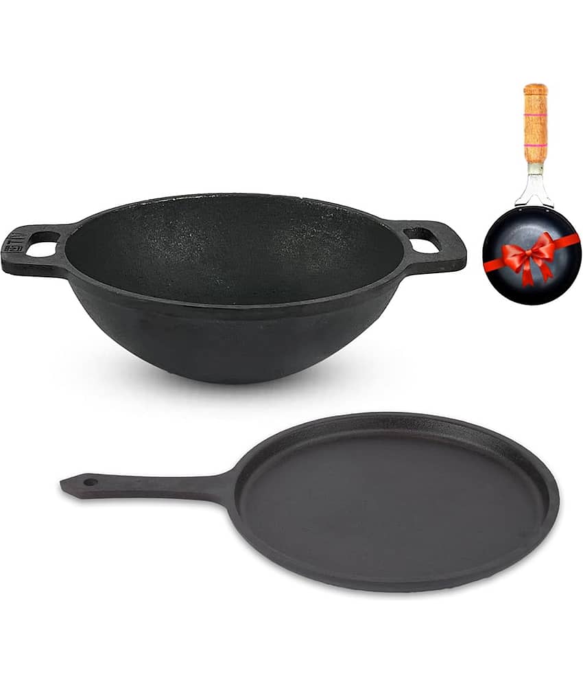 The Indus Valley Black Cast Iron ( Set of 3 ) - Cookware | Buy online on ZillyBuy